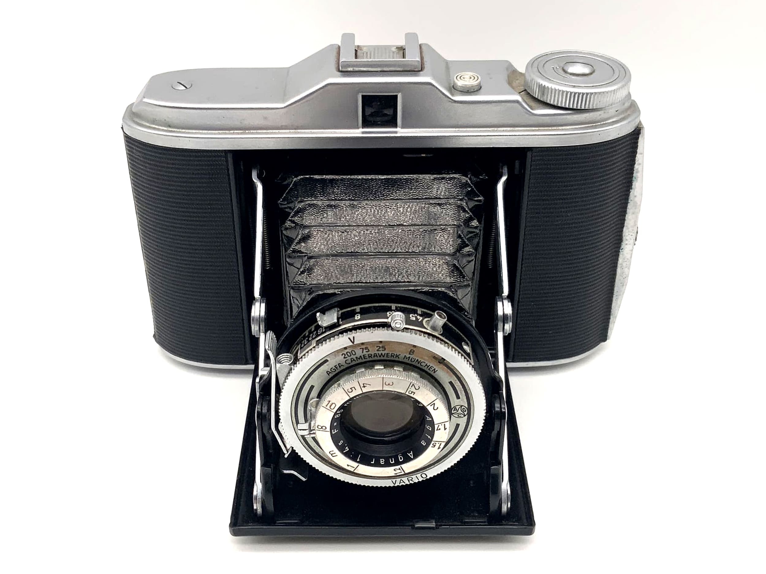Appareil photo pliant Agfa Isolette V avec objectif Agnar 1:4.5 F=85mm Vario