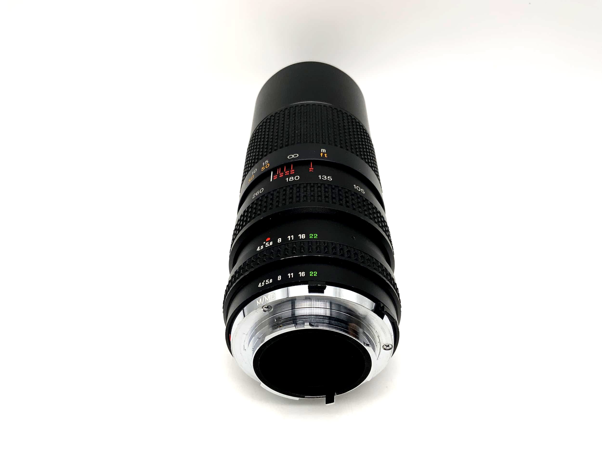 Objectif Tokina 75-260mm 1:4.5 RMC Objectif de caméra à mise au point rapprochée (Minolta MD)