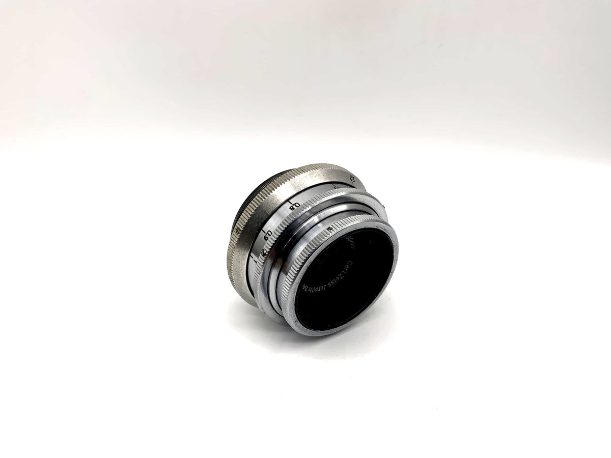 Objectif Carl Zeiss 50 mm f/3.5 Tessar 14 lames rouge T (M42)