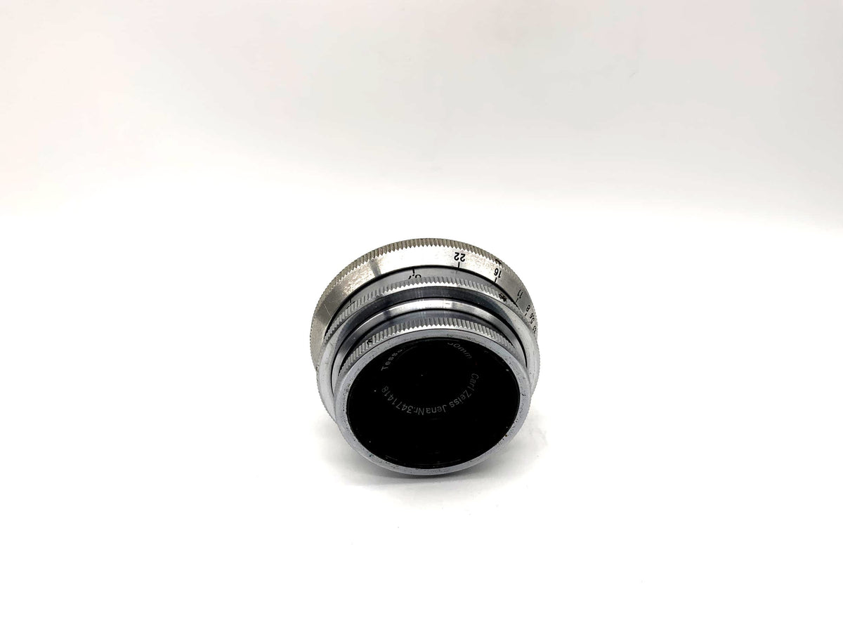 Objectif Carl Zeiss 50 mm f/3.5 Tessar 14 lames rouge T (M42)