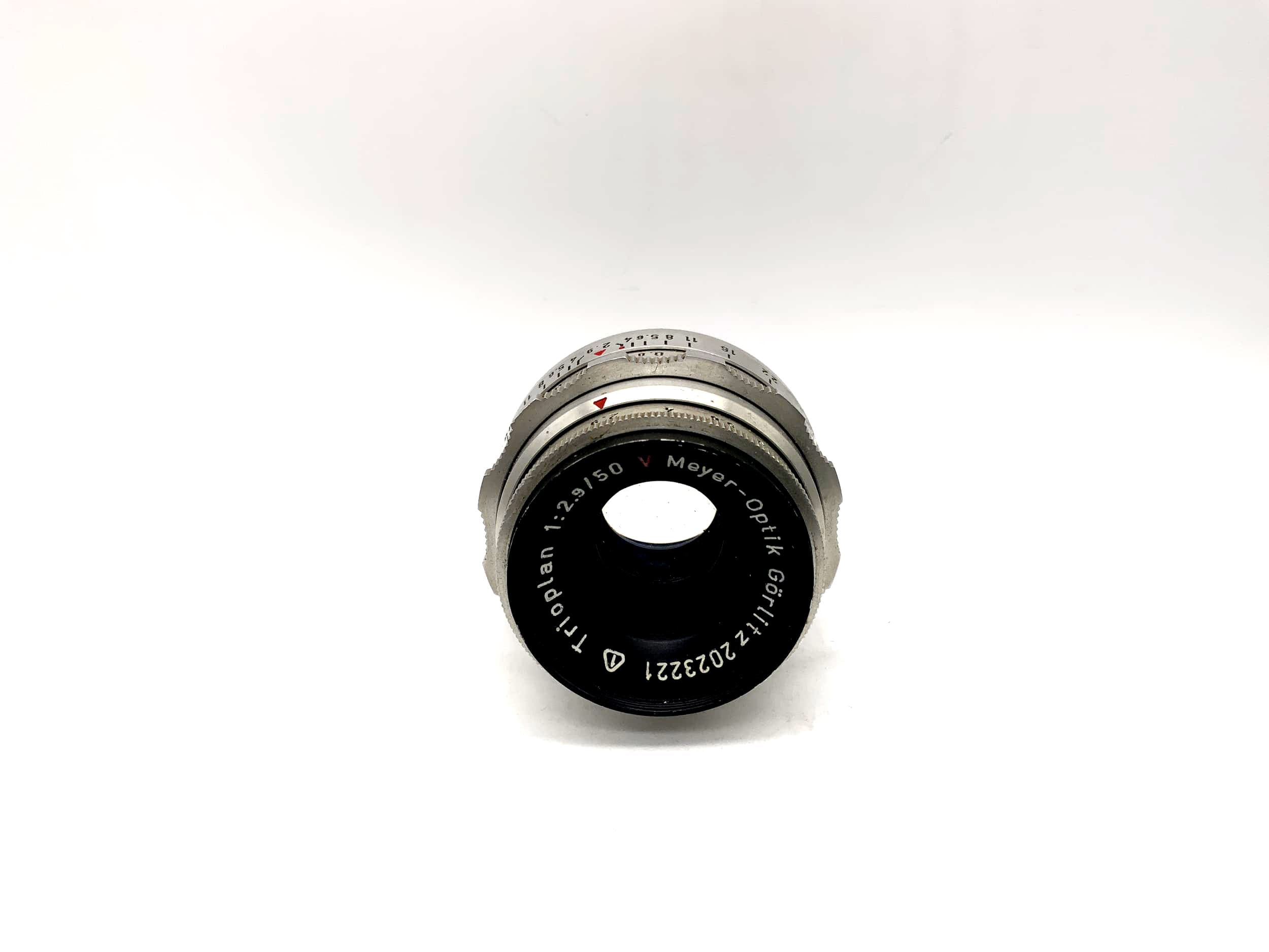 Meyer Optik Görlitz 50mm 1:2.9 lens Trioplan red V camera lens (Exa)