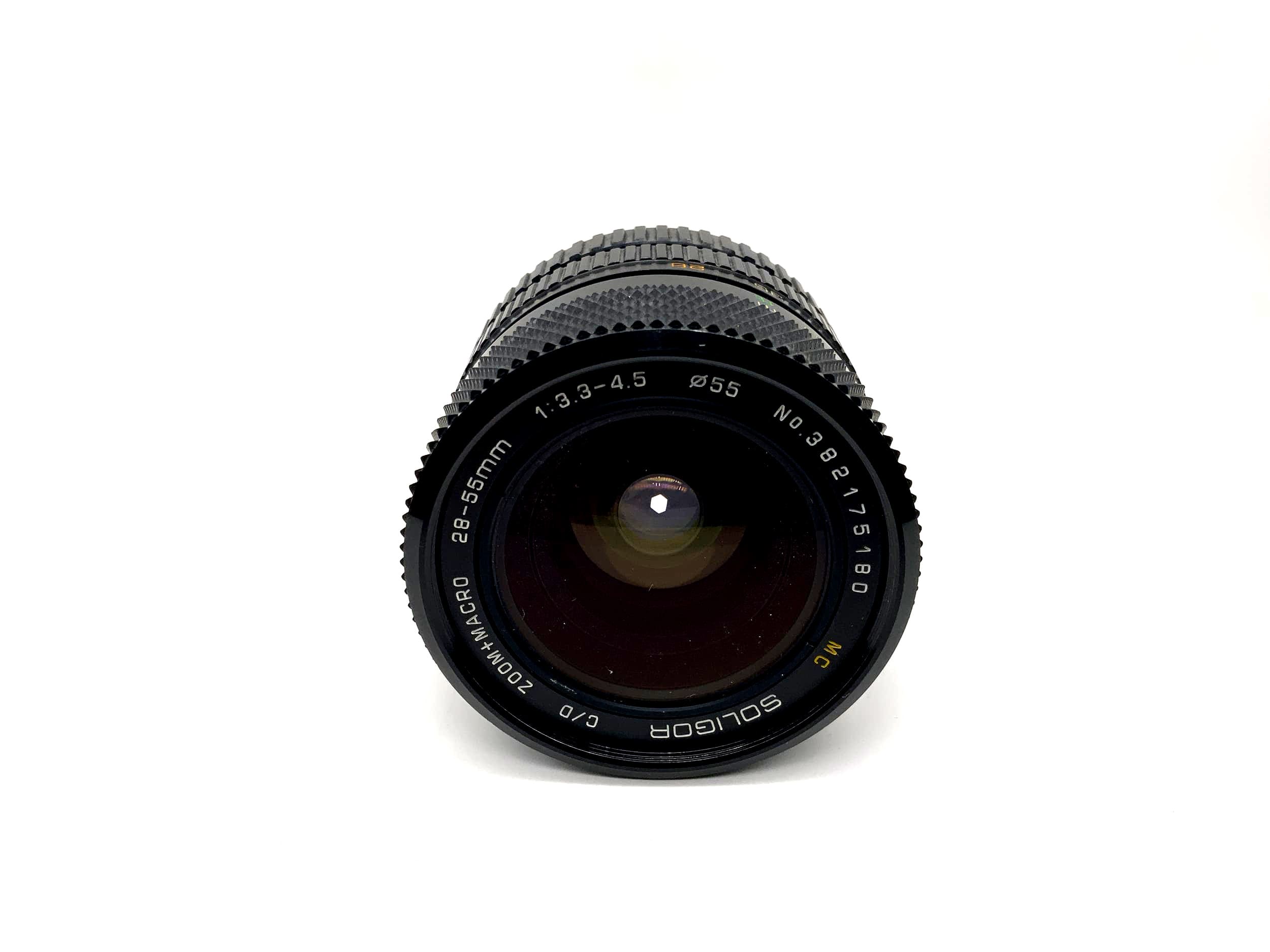 Soligor 28-55mm 1:3.3-4.5 Lens C/D Zoom+Macro MC Lens (Yashica/Contax)
