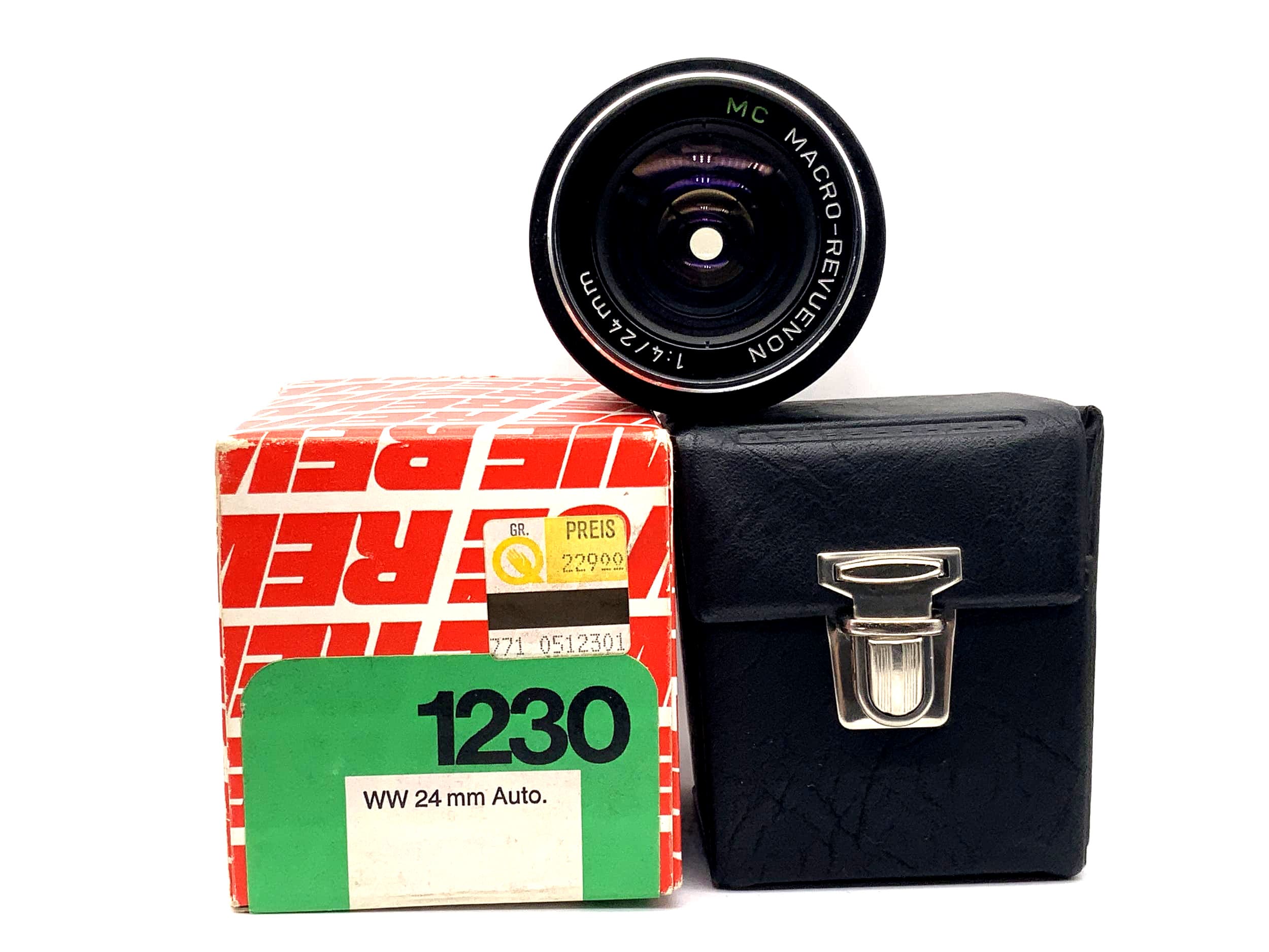 Objectif Revue 24mm 1:4 MC Macro-Revuenon avec emballage d'origine, objectif pour appareil photo (M42)