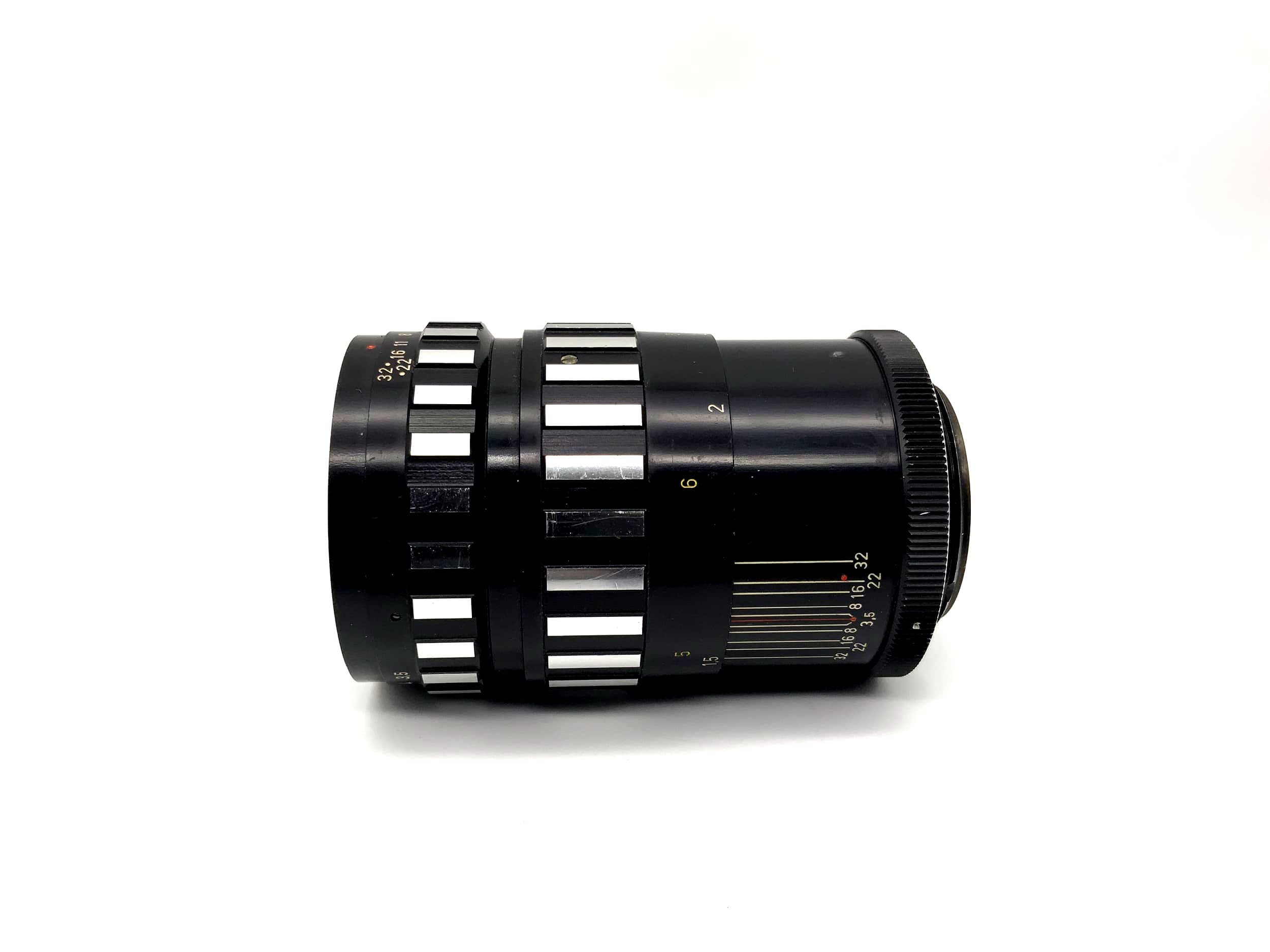 Objectif A.Schacht Ulm 135mm 1:3.5 pour appareil photo Leica Travenar R Zebra (M39)