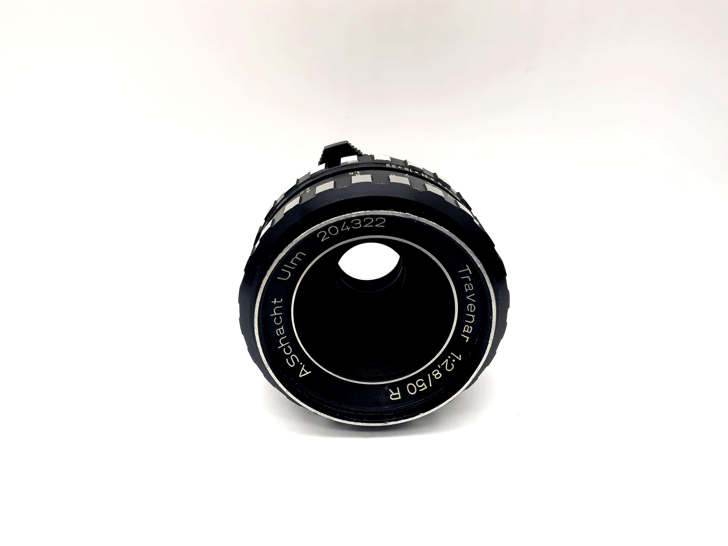 Objectif A.Schacht Ulm 50 mm 1:2,8 Travenar R Zebra pour appareil photo (M42)