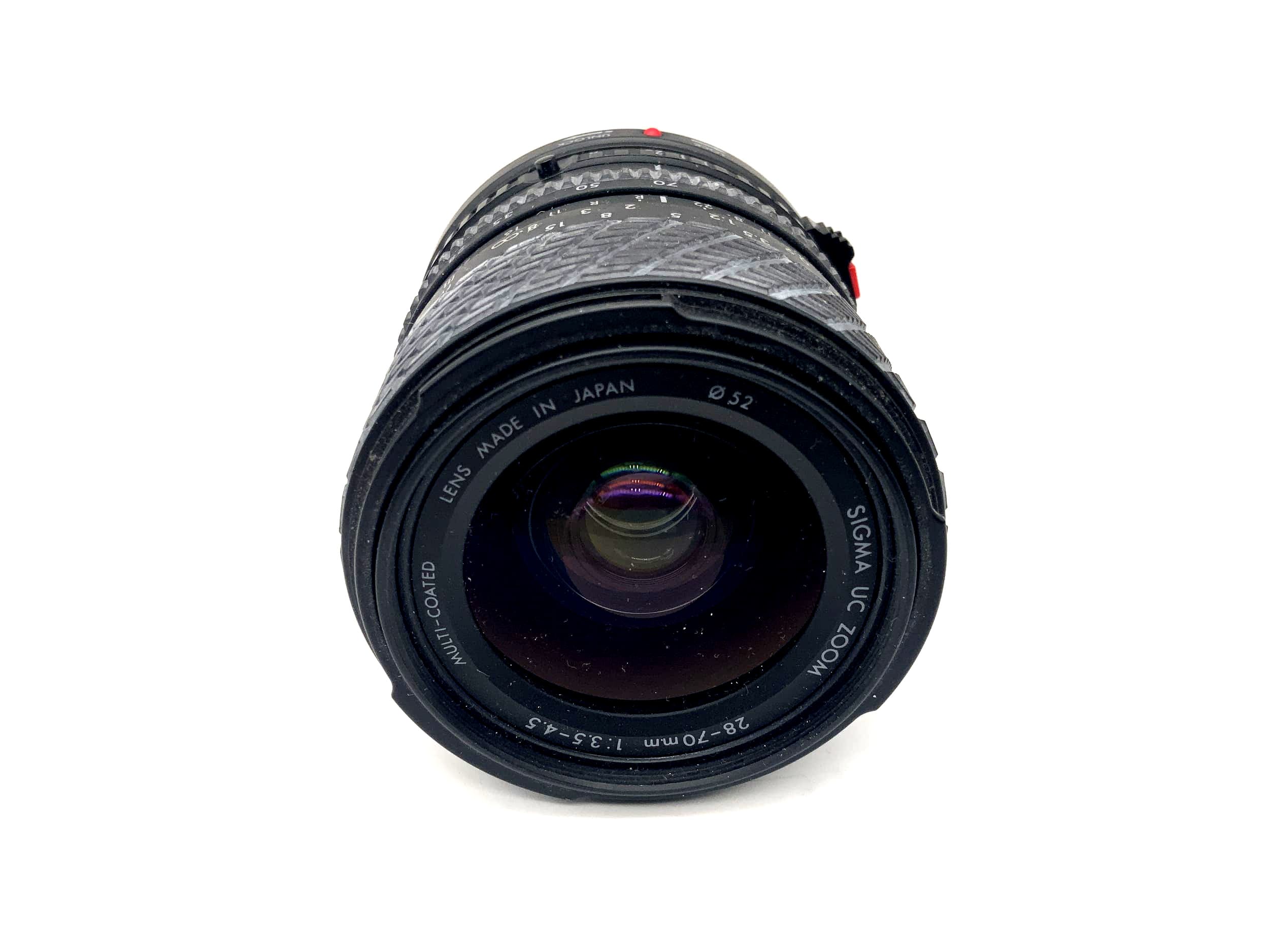 Objectif Sigma 28-70mm 1:3.5-4.5 UC Zoom multicouches (Canon FD)