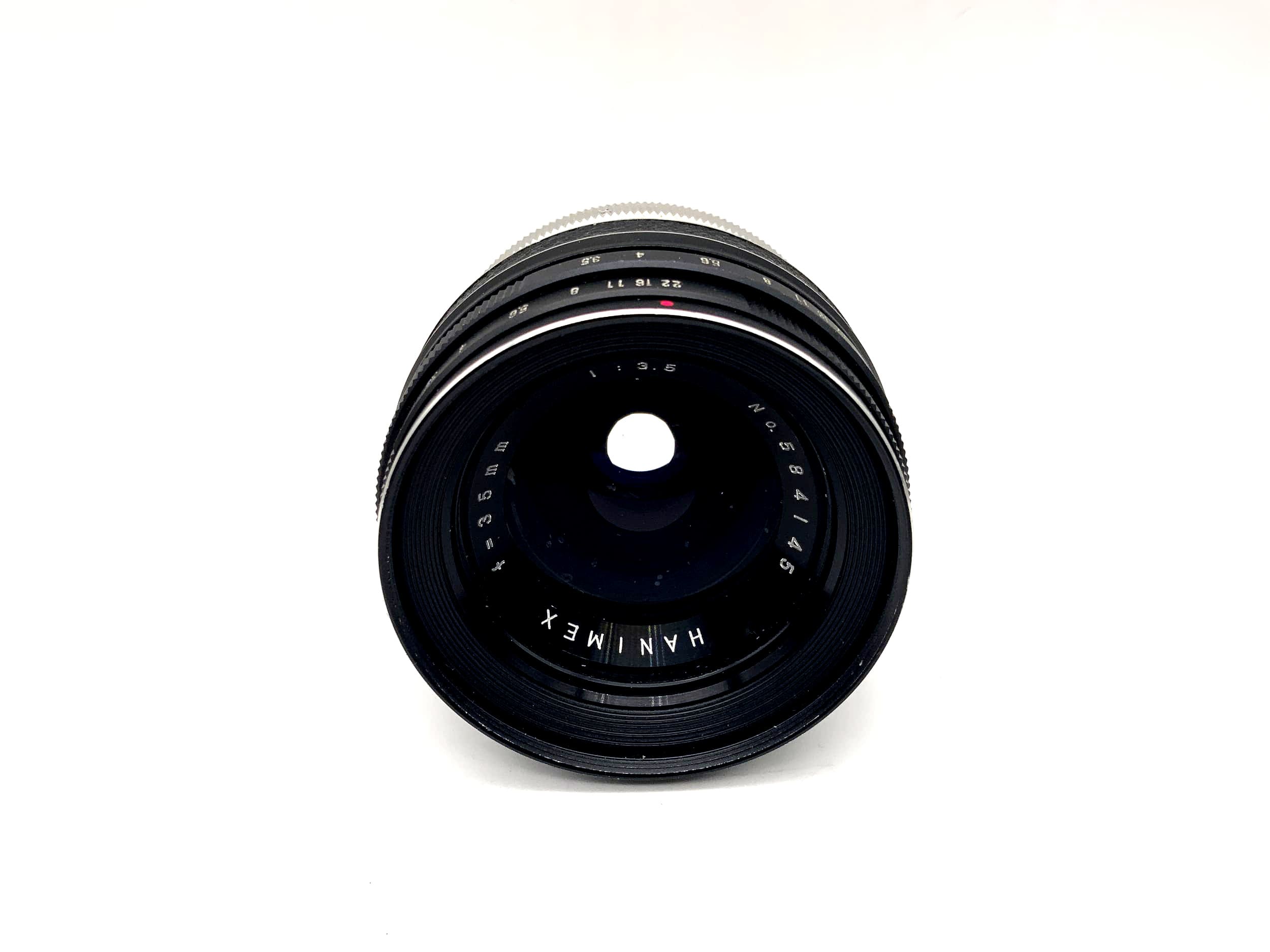 Objectif Hanimex 35 mm 1:3.5 pour appareil photo (Exa)