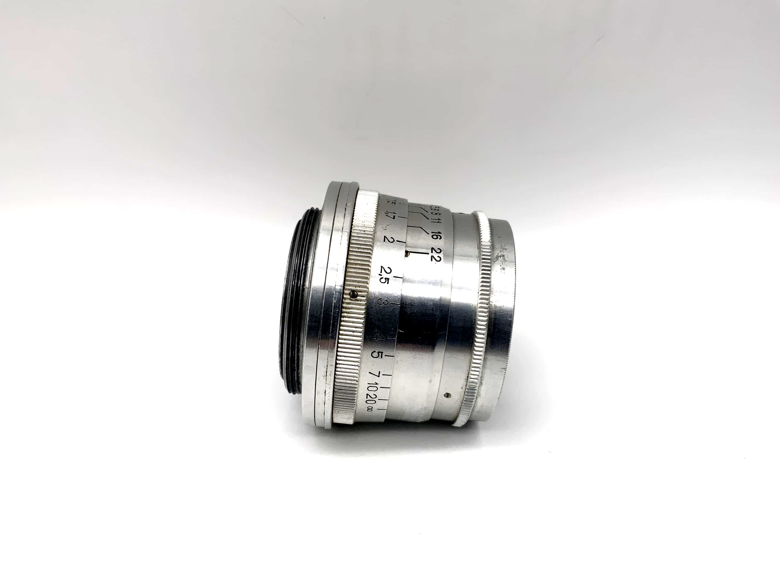 Objectif KMZ 5cm 1:2 Jupiter 8 rouge P 50mm (M39)