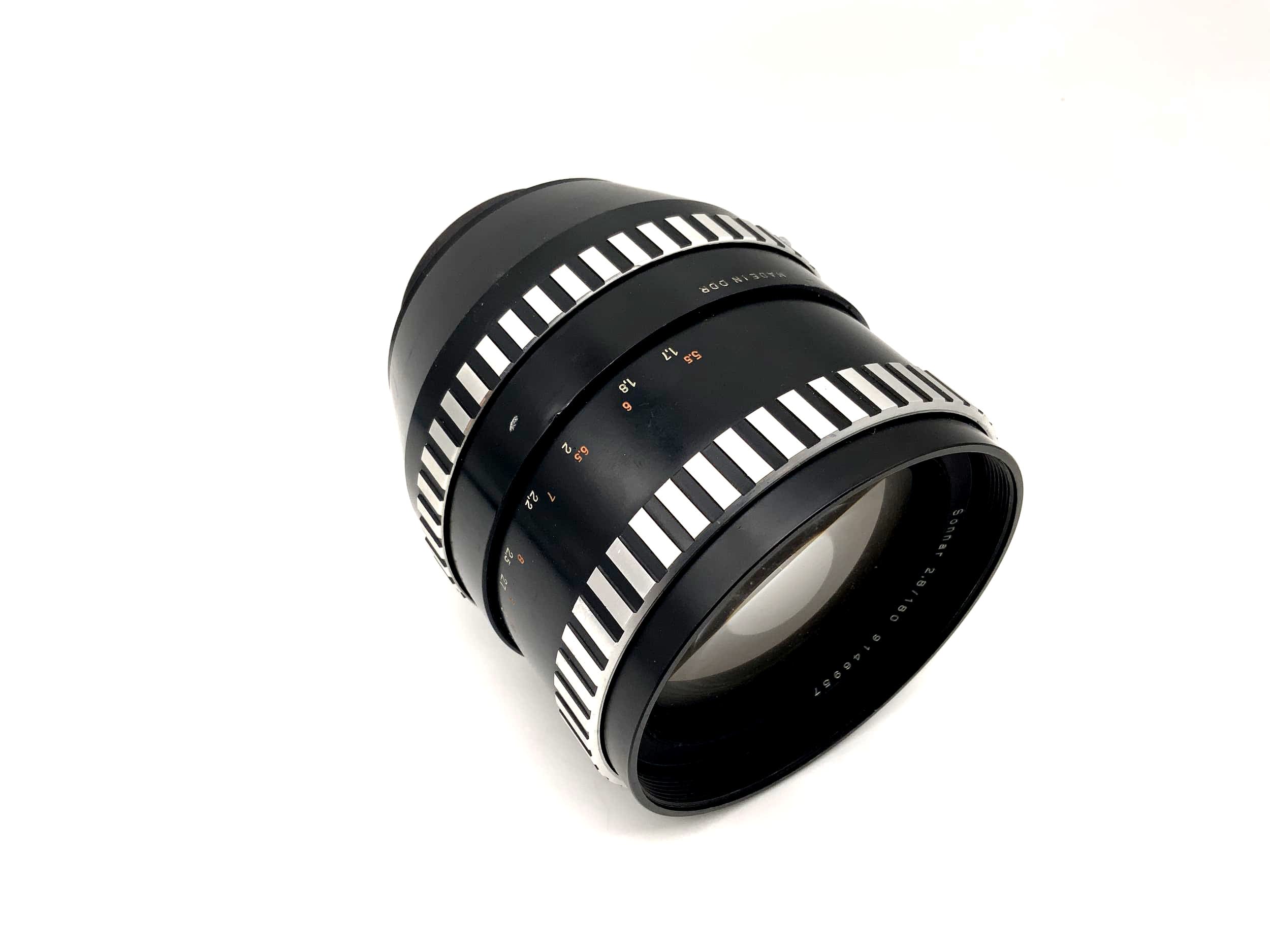 Objectif Carl Zeiss 180 mm 1:2.8 Sonnar Zebra (Pentacon Six) !Champignon!