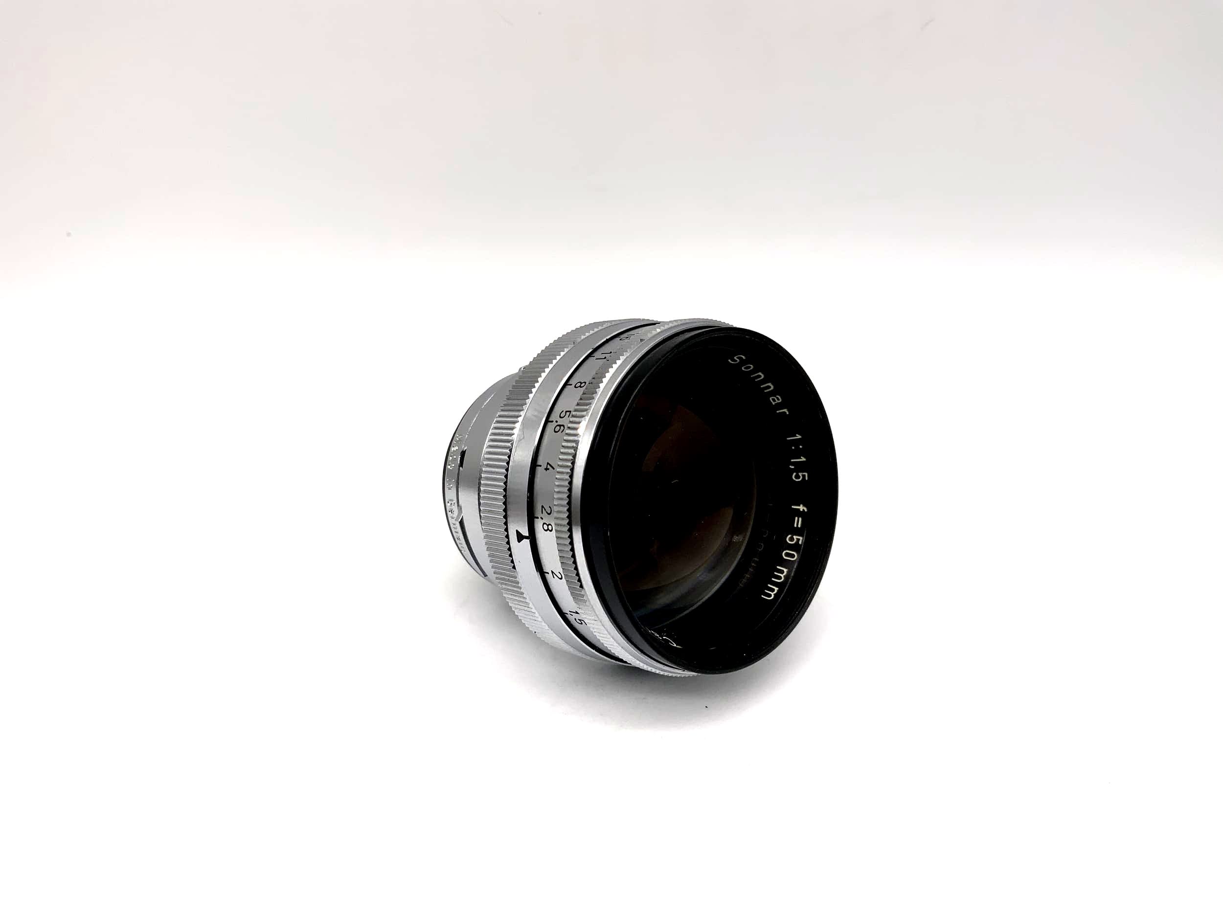 Objectif Carl Zeiss 50 mm 1:1.5 à 11 lamelles Sonnar pour appareil photo (Contax RF)