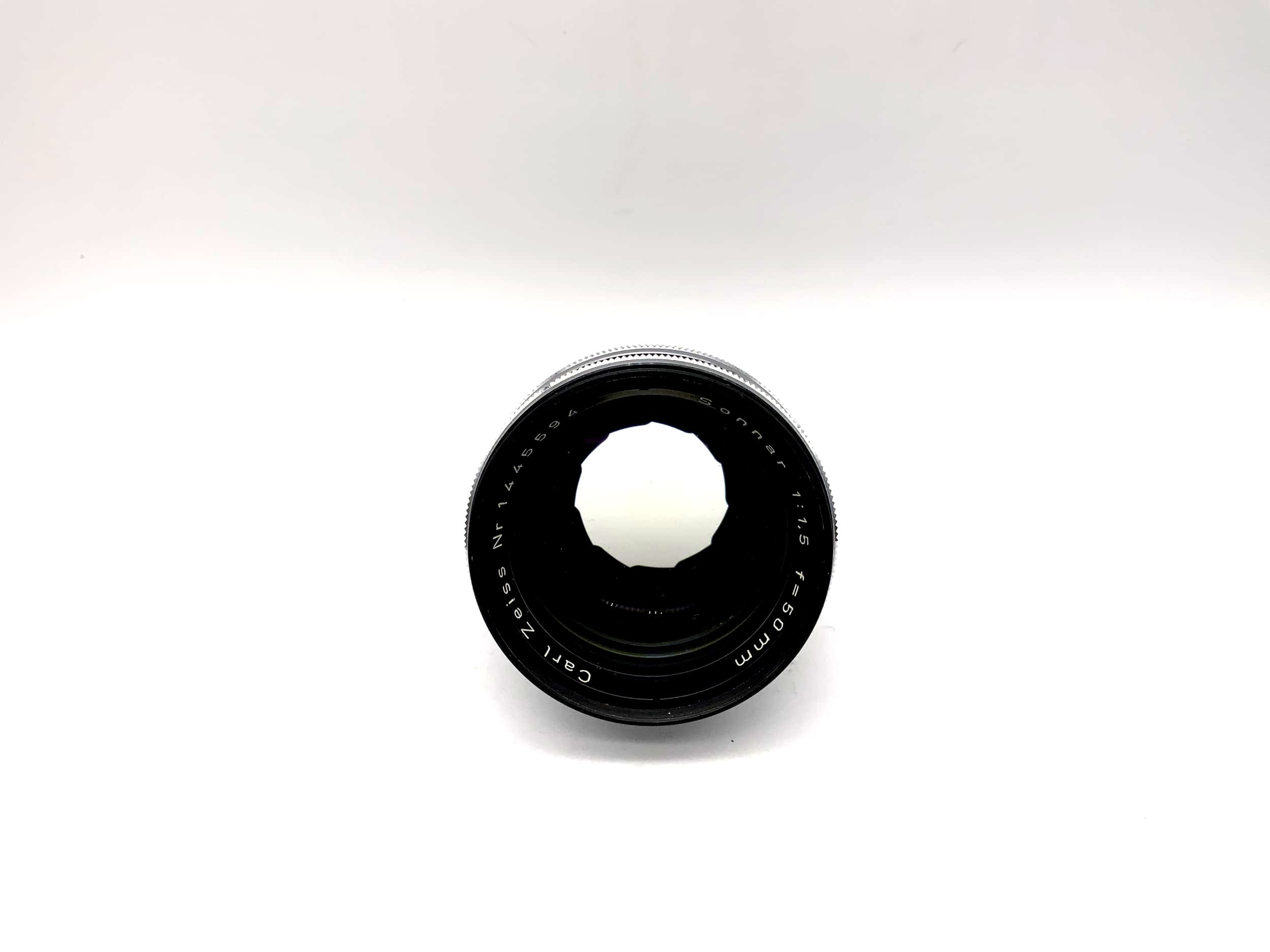 Objectif Carl Zeiss 50 mm 1:1.5 à 11 lamelles Sonnar pour appareil photo (Contax RF)
