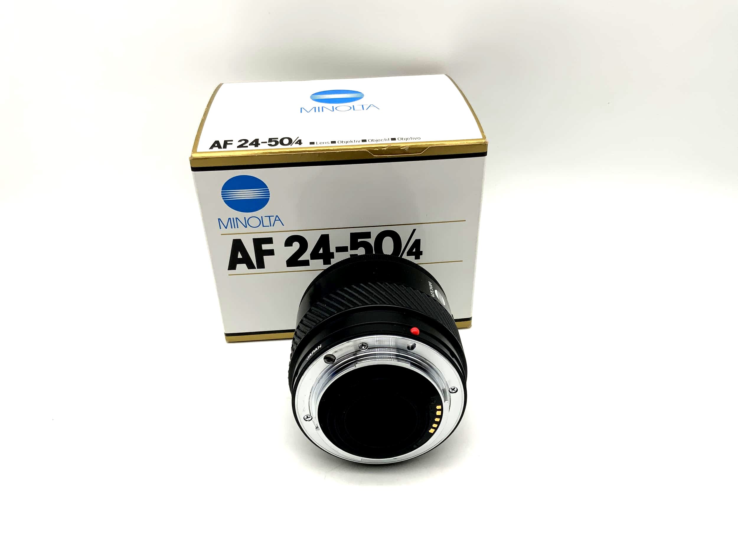Objectif Minolta 24-50mm 1:4 AF avec étui OVP (Minolta AF/Sony A)