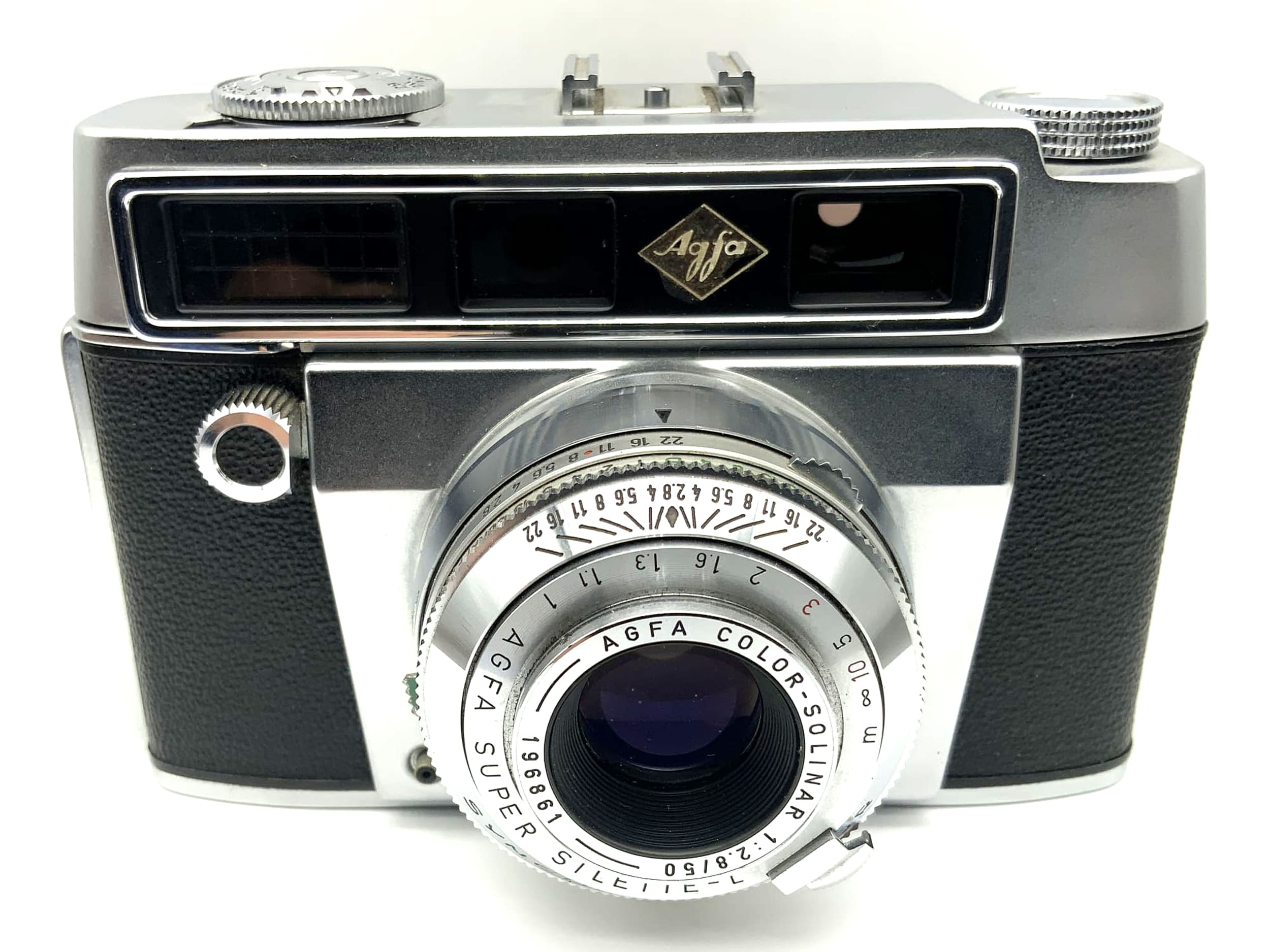 Appareil photo Agfa Super Silette-L avec viseur et objectif Color-Solinar 1:2.8/50 Synchro Compur