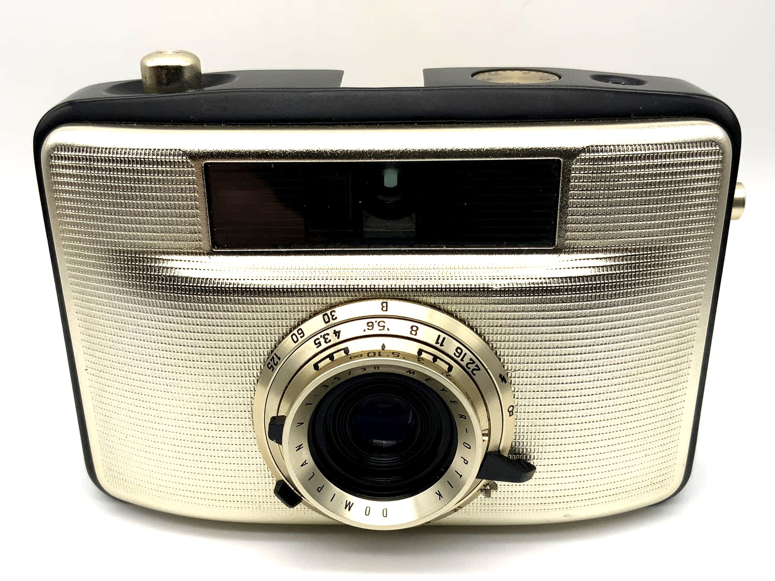 Pentacon Penti I rangefinder camera with Meyer optics Domiplan V 1:3.5/30 gold/black