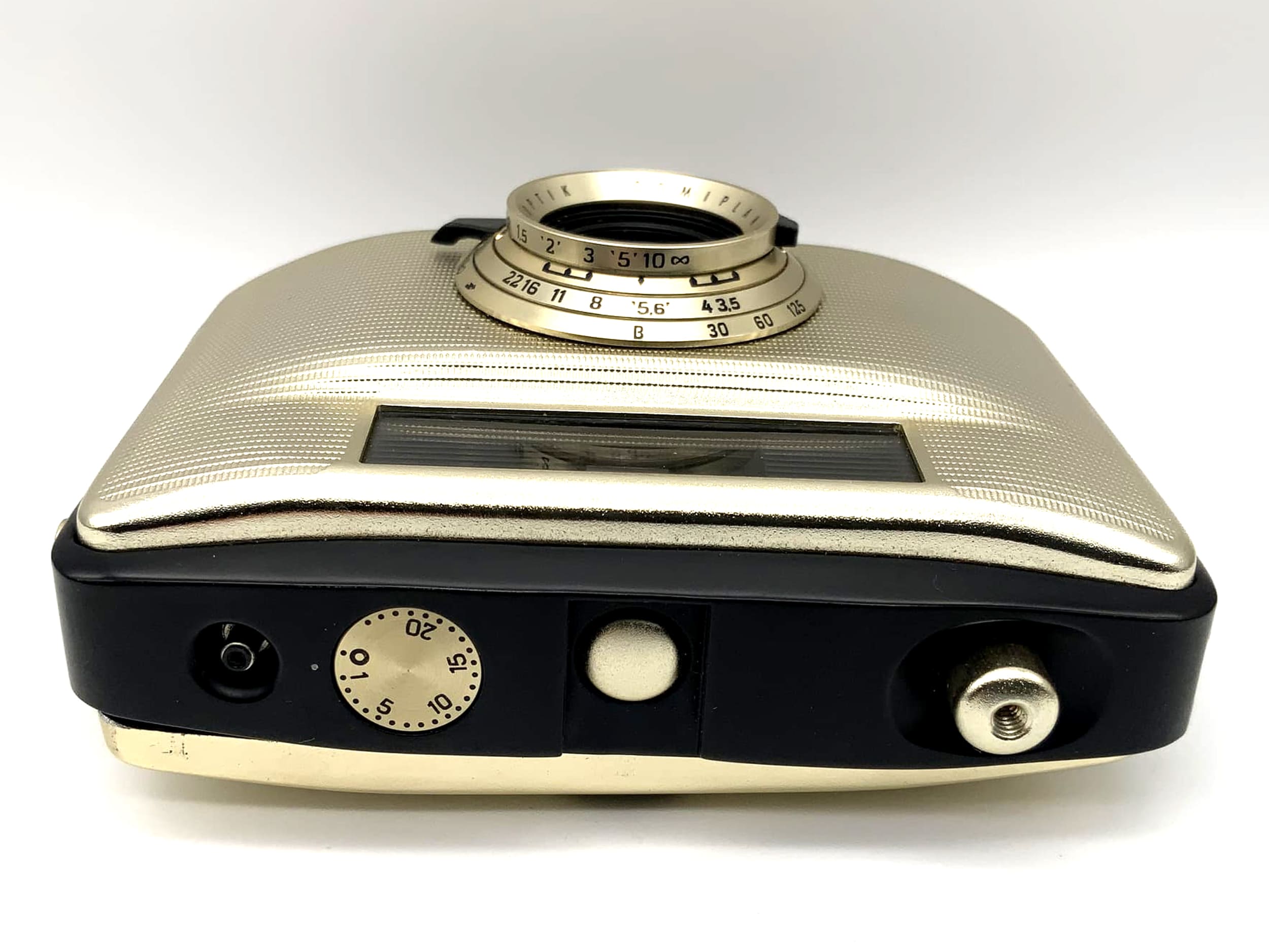 Pentacon Penti I rangefinder camera with Meyer optics Domiplan V 1:3.5/30 gold/black