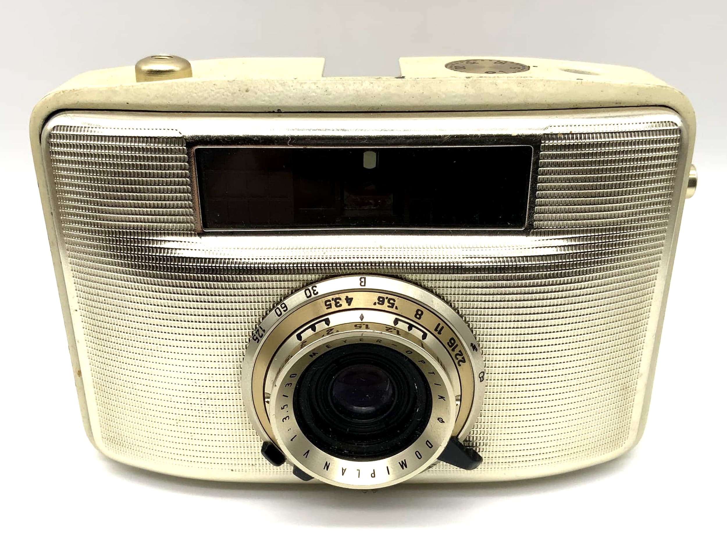 Appareil photo télémétrique Pentacon Penti II avec objectif Meyer Optik Domiplan V 1:3.5/30 or/beige