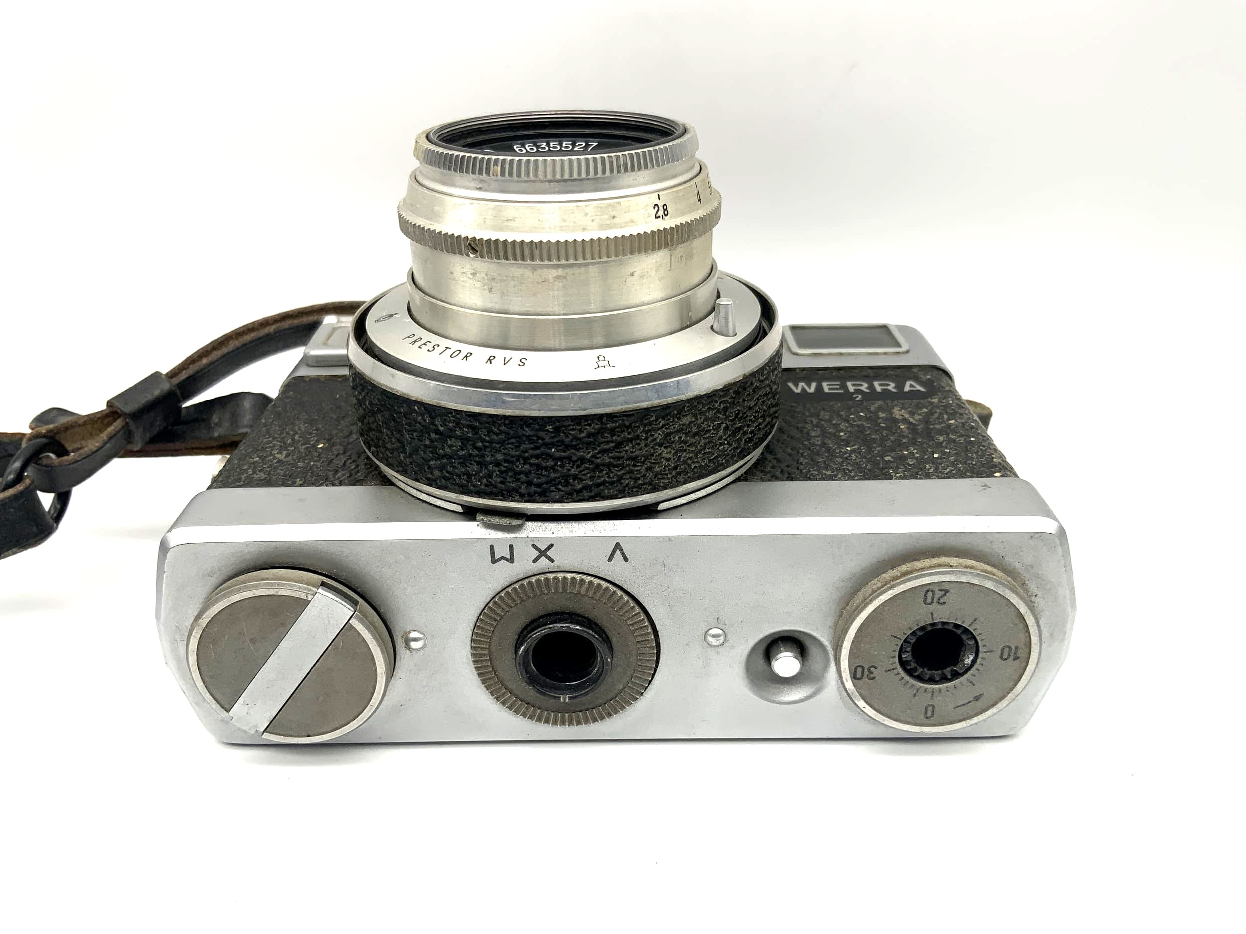 Pentacon Werra 2 viewfinder camera with Carl Zeiss Tessar 2.8/50 Prestor RVS black