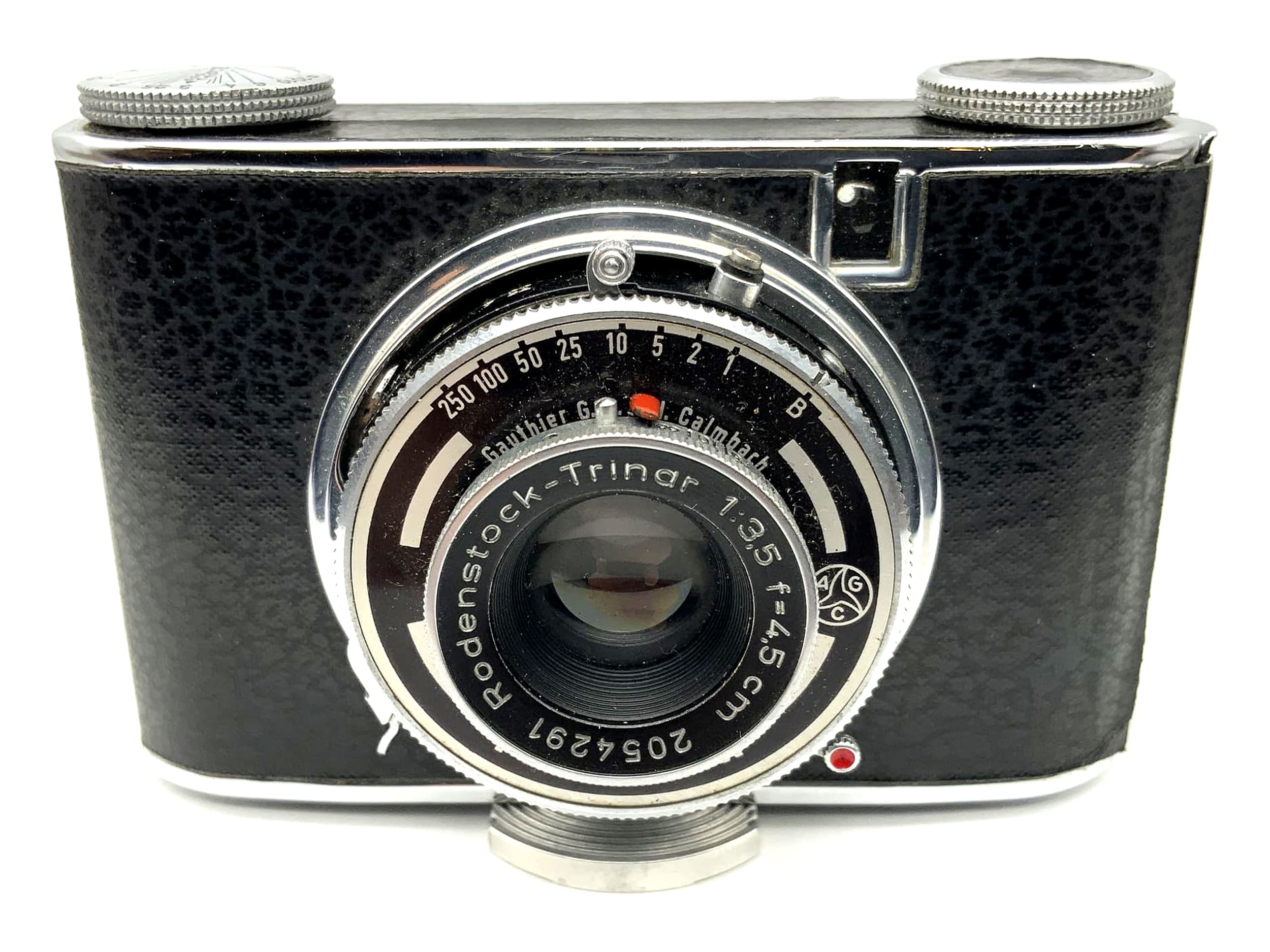 Ising Puck viewfinder camera with Rodenstock Trinar 1:3.5 f=4.5cm 3x4 Prontor II