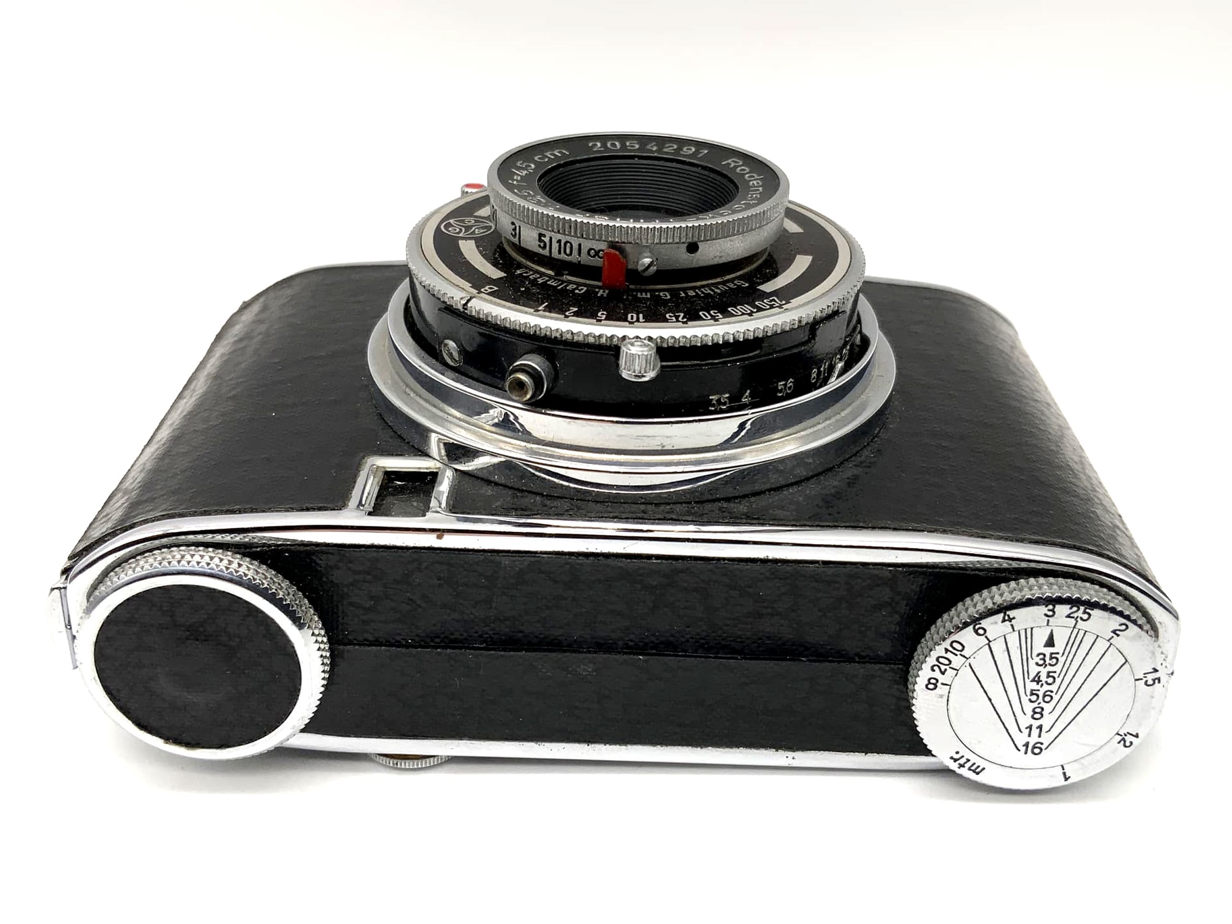 Ising Puck viewfinder camera with Rodenstock Trinar 1:3.5 f=4.5cm 3x4 Prontor II