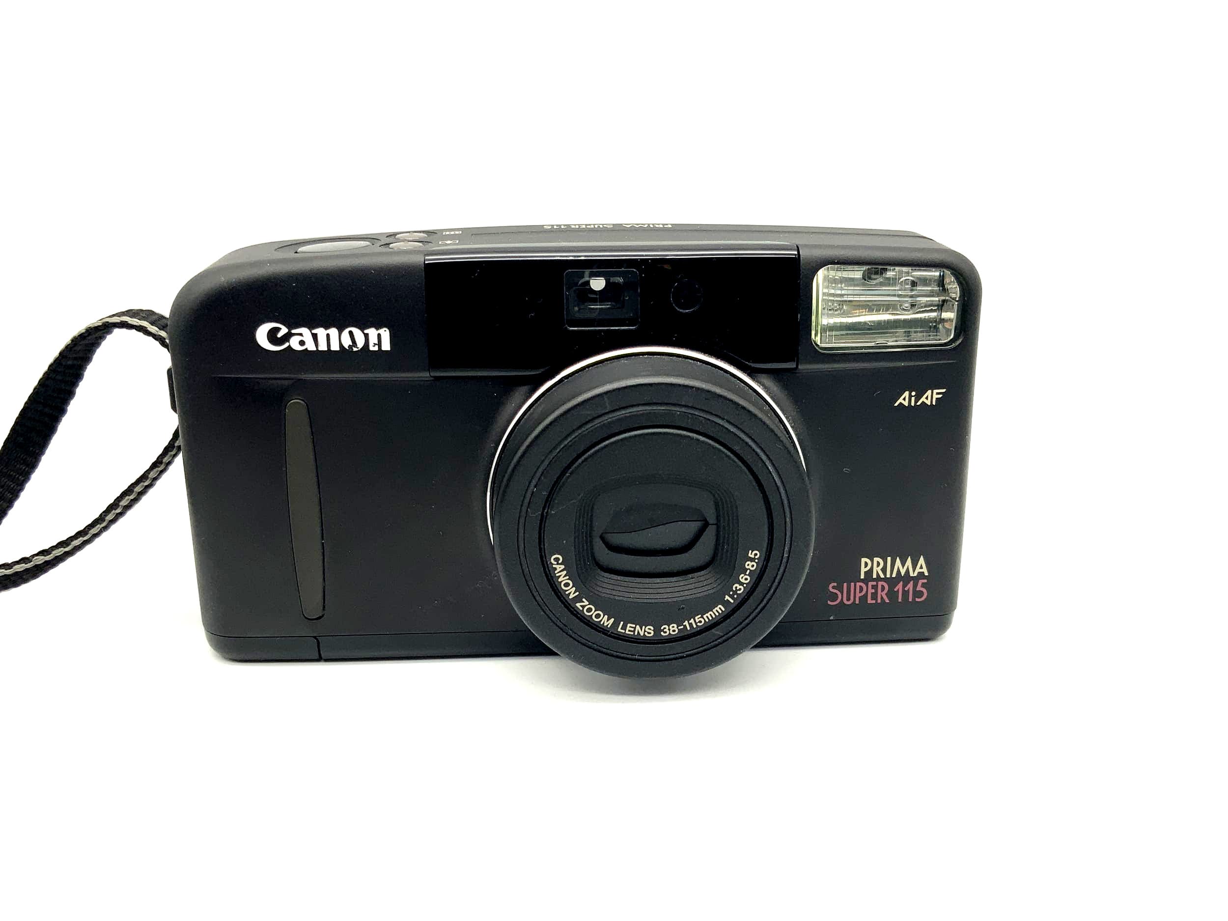Canon Prima Super 115 Point&amp;Shoot with Zoom Lens 38-115mm 1:3.6-8.5 Ai AF black