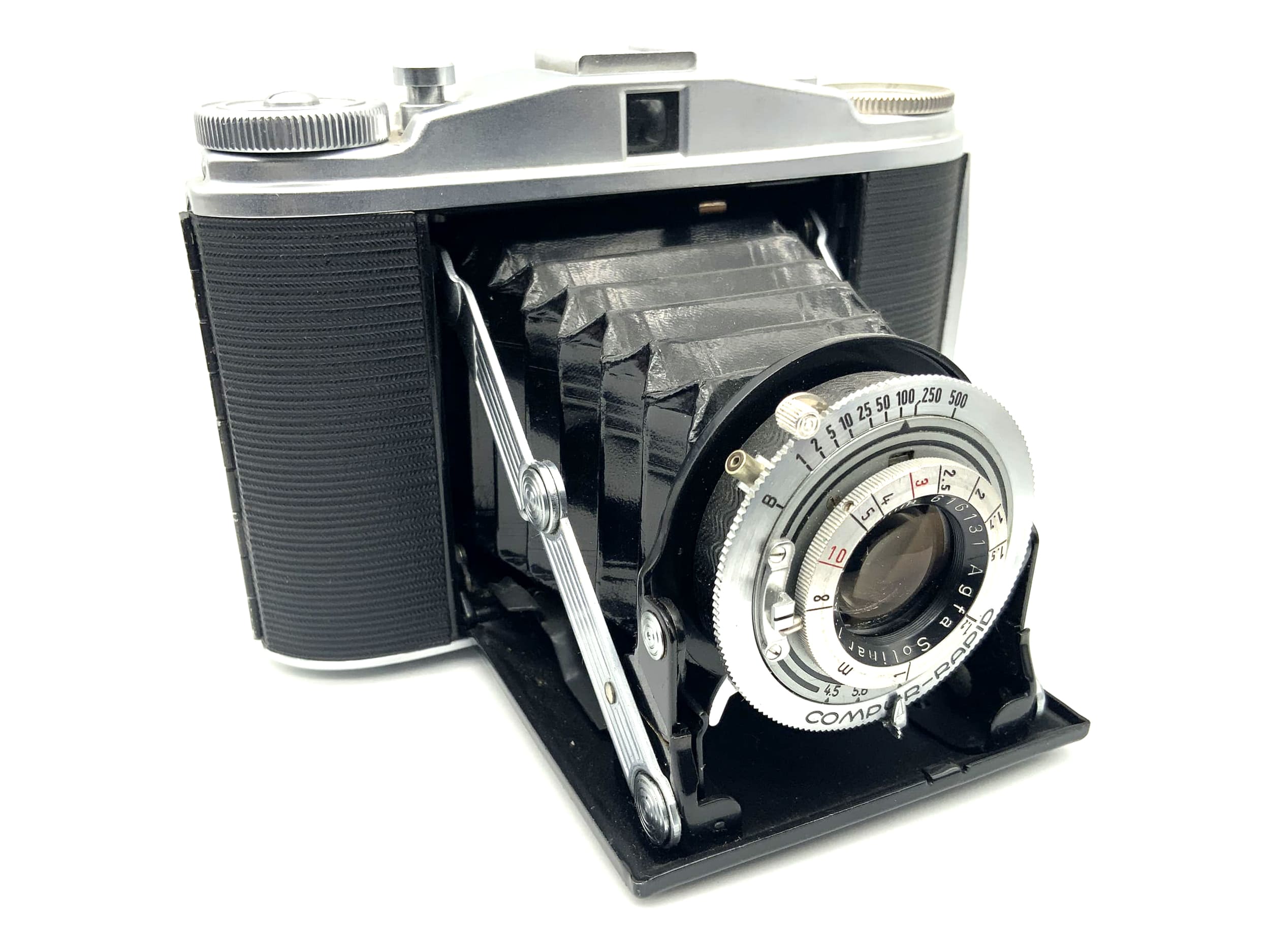 Appareil photo pliant Agfa Isolette II avec film Compur Rapid Solinar 1:4.5 f=85 mm