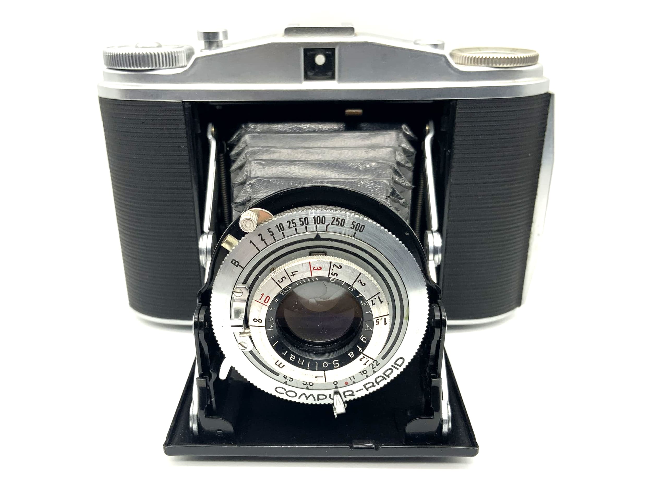 Appareil photo pliant Agfa Isolette II avec film Compur Rapid Solinar 1:4.5 f=85 mm