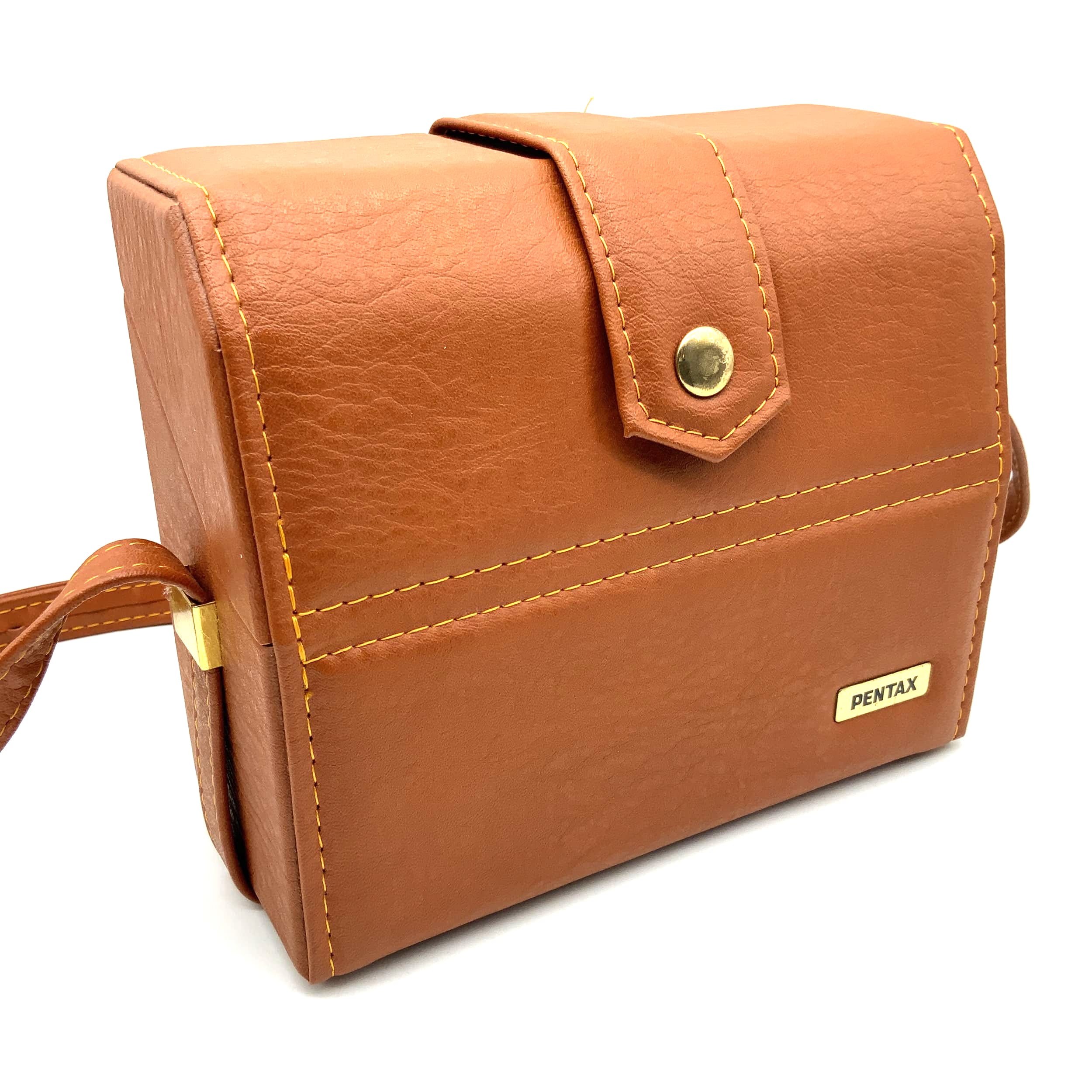 Pentax camera bag, brown, approx. 18x7x13cm, leather bag