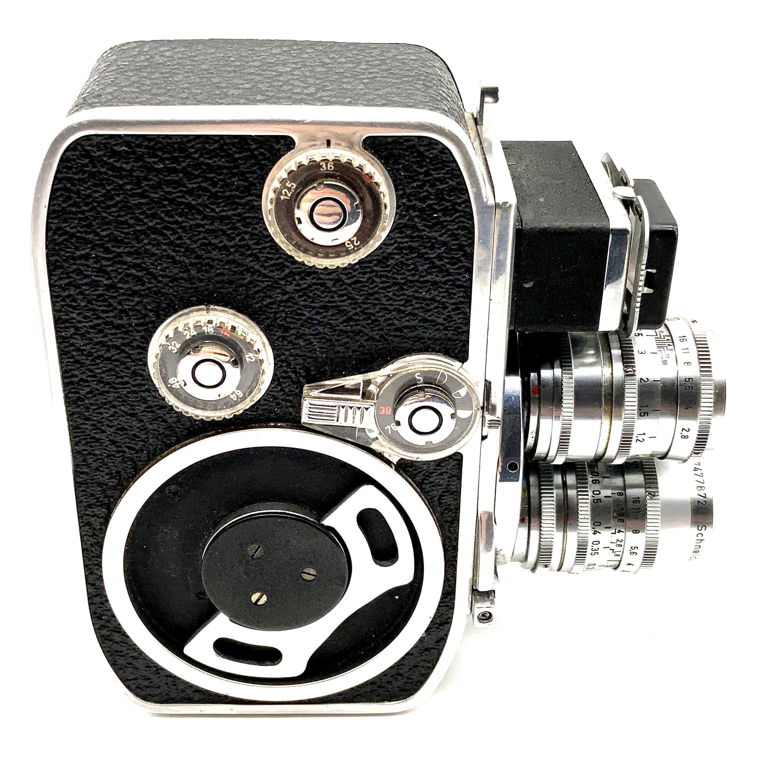 Caméra Bolex D8L Paillard avec caméra Xenar, Xenoplan et Cinegon Super 8