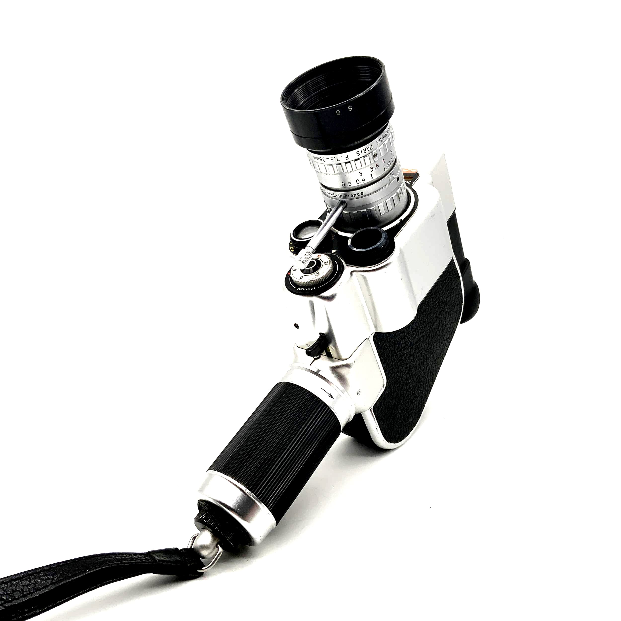 Caméra argentique Carena Zoomex avec double objectif 8 mm Angenieux Type K2 1.8//7.5-35mm
