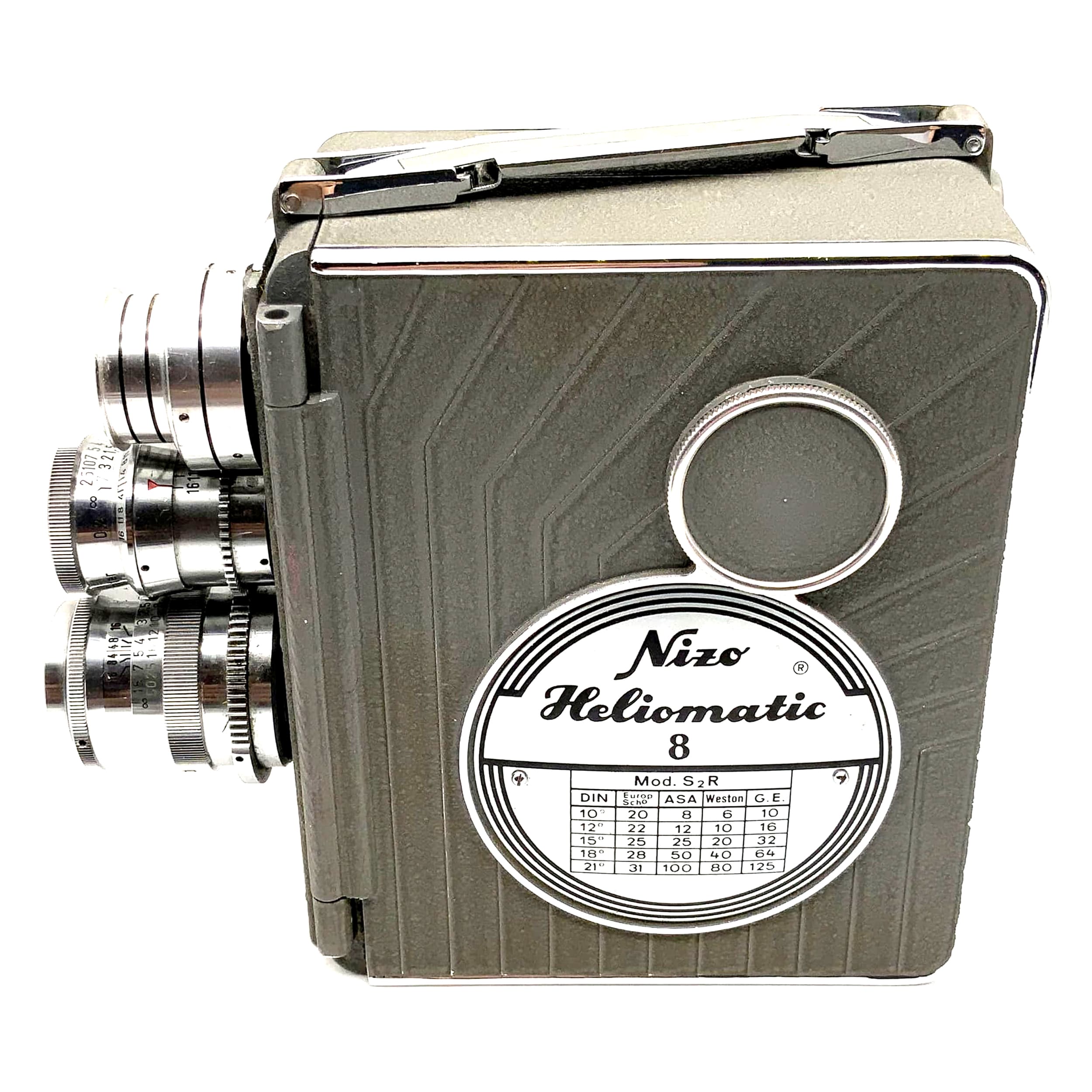 Caméra argentique Braun Nizo Heliomatic 8 S2R avec objectif Super 8 Euron 1:2.8 f=37,5 mm