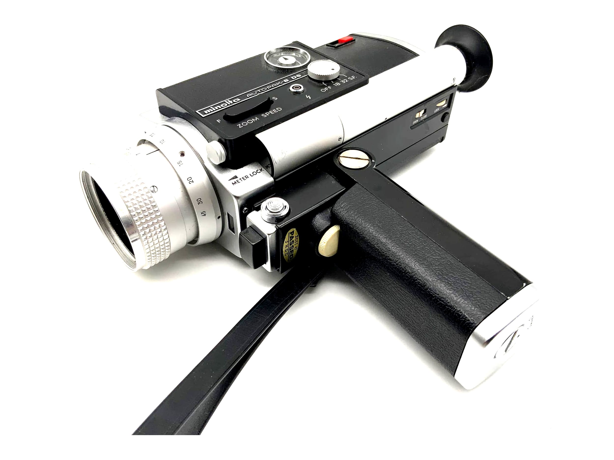 Caméra argentique Minolta Autopak-8 D6 avec zoom Rokkor 1:1.8/7.5-45 Super 8