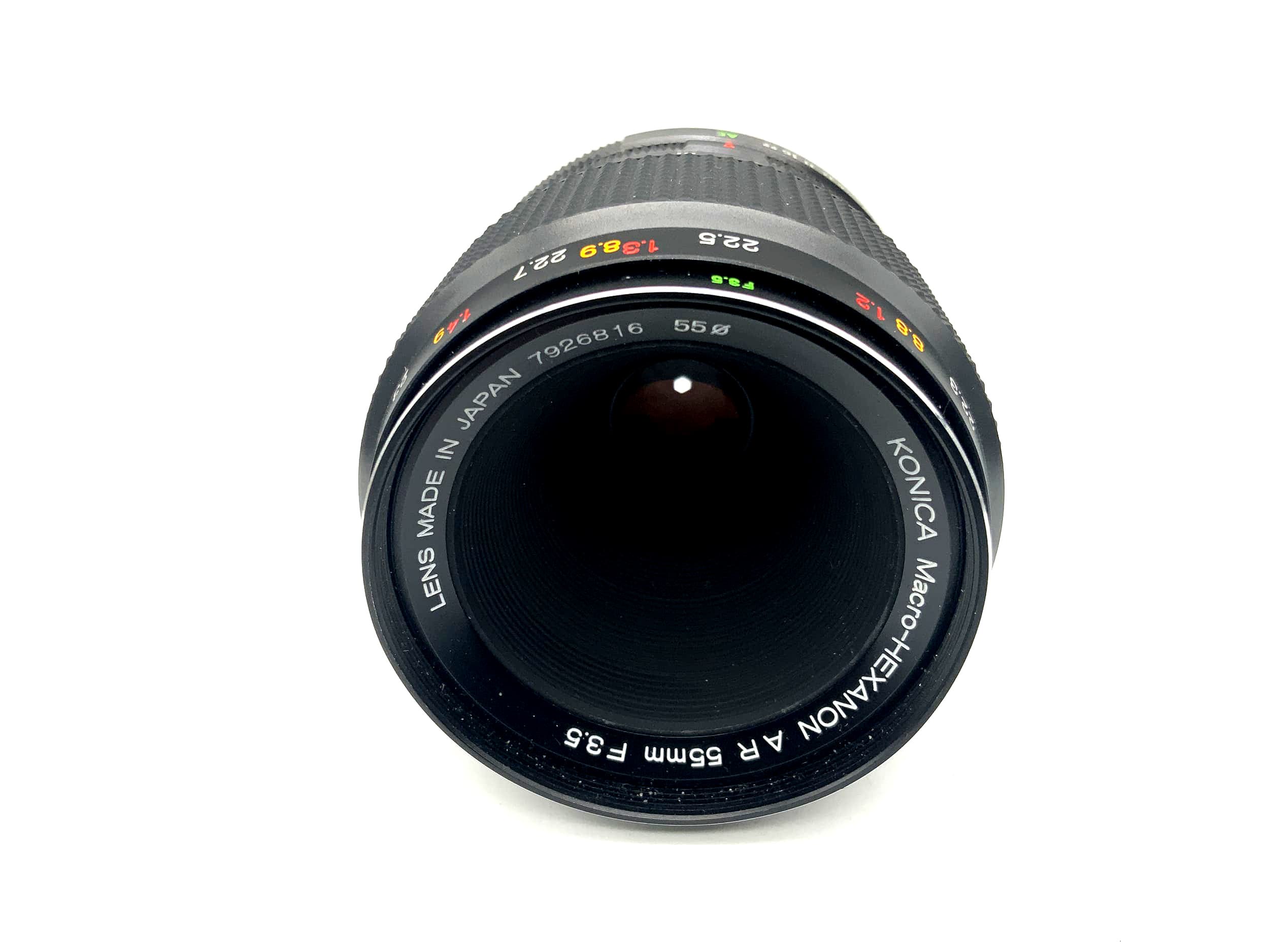 Objectif Konica 55 mm 1:3.5 Macro-Hexanon AR pour appareil photo (Konica AR)