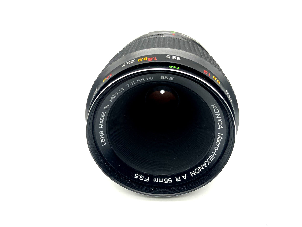 Objectif Konica 55 mm 1:3.5 Macro-Hexanon AR pour appareil photo (Konica AR)