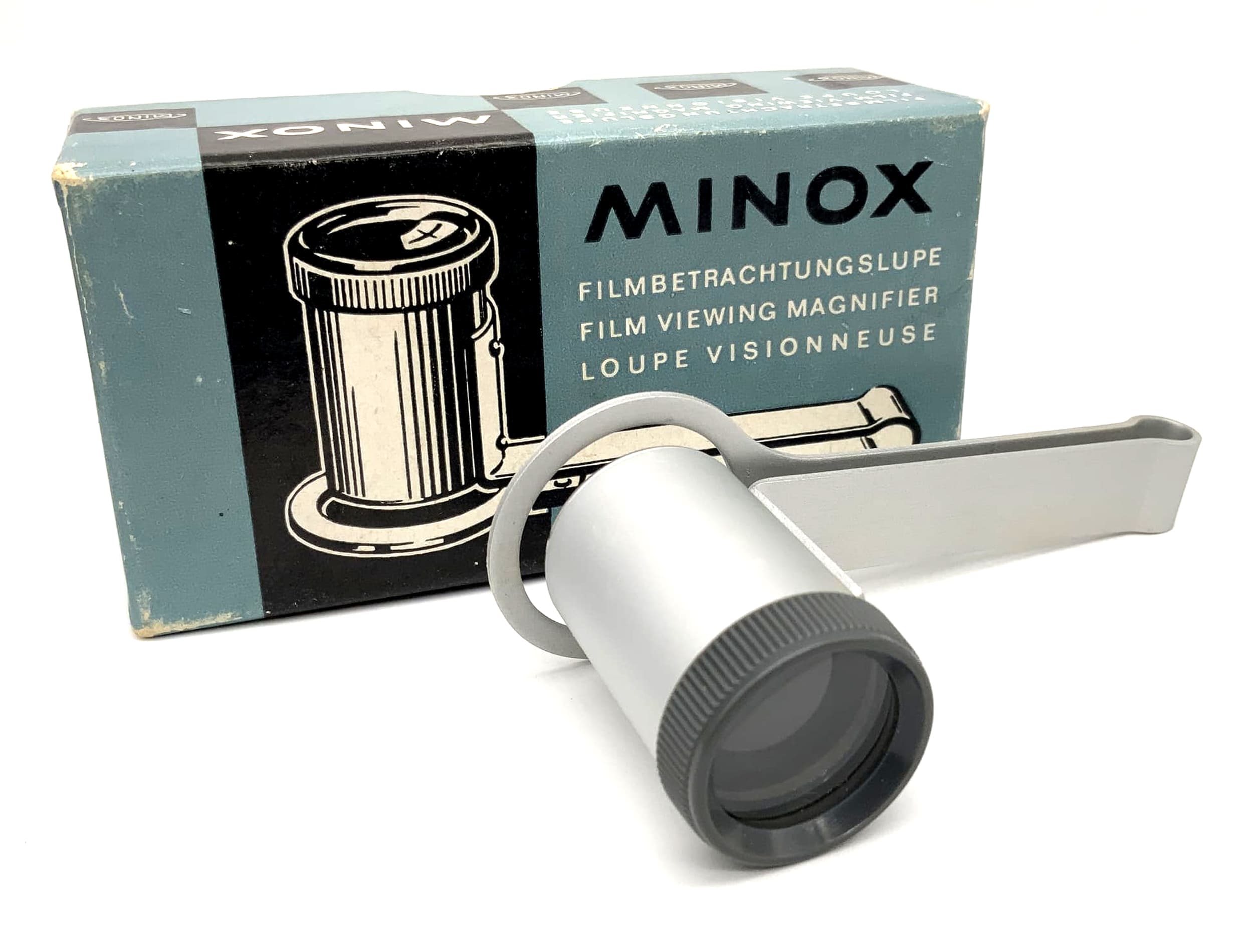 Loupe à bobine de visionnage de films Minox avec emballage d'origine