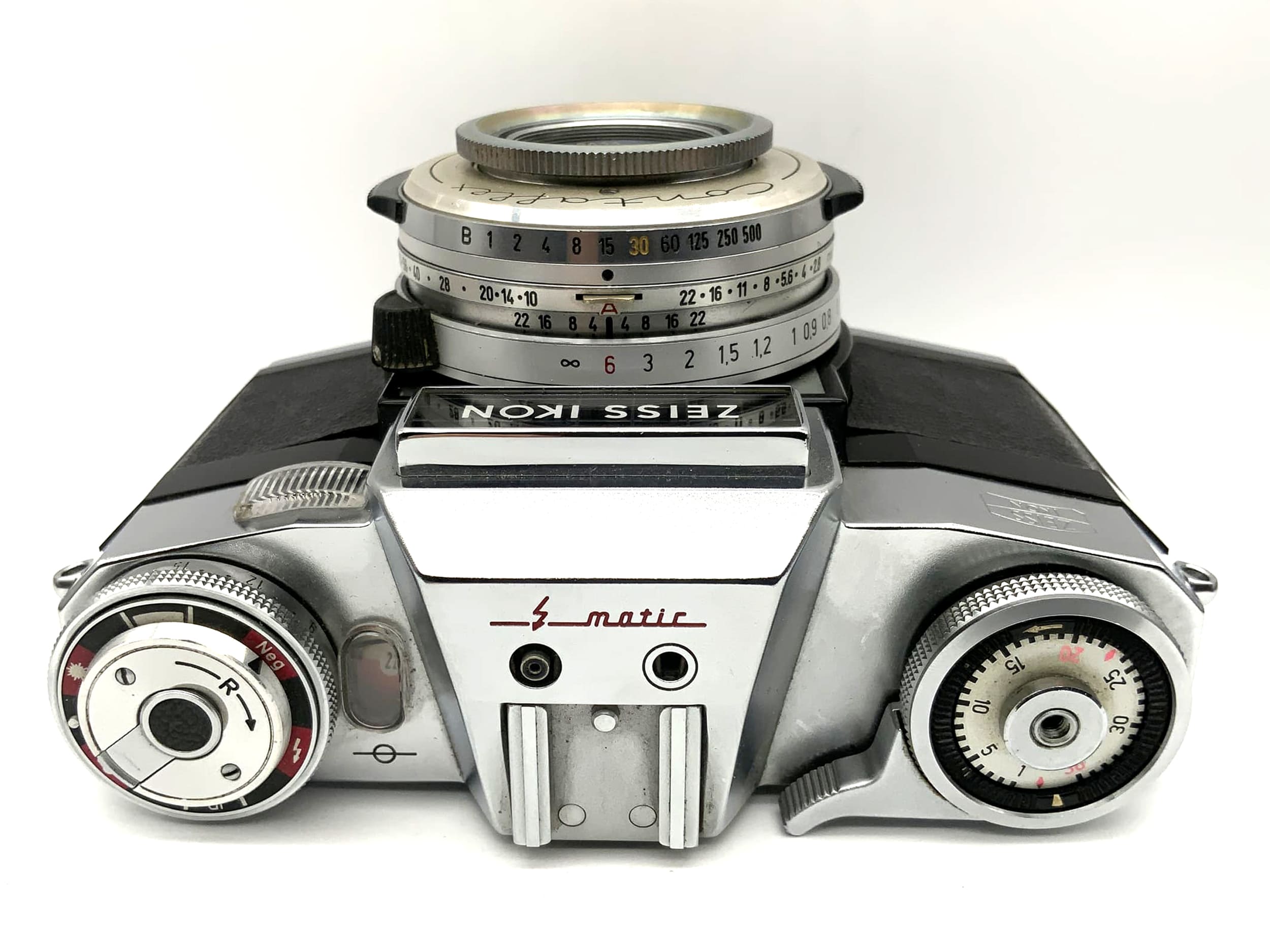 Boîtier Zeiss Ikon Contaflex B 35 mm reflex argentique avec objectif Tessar 2.8/50 Synchro Compur