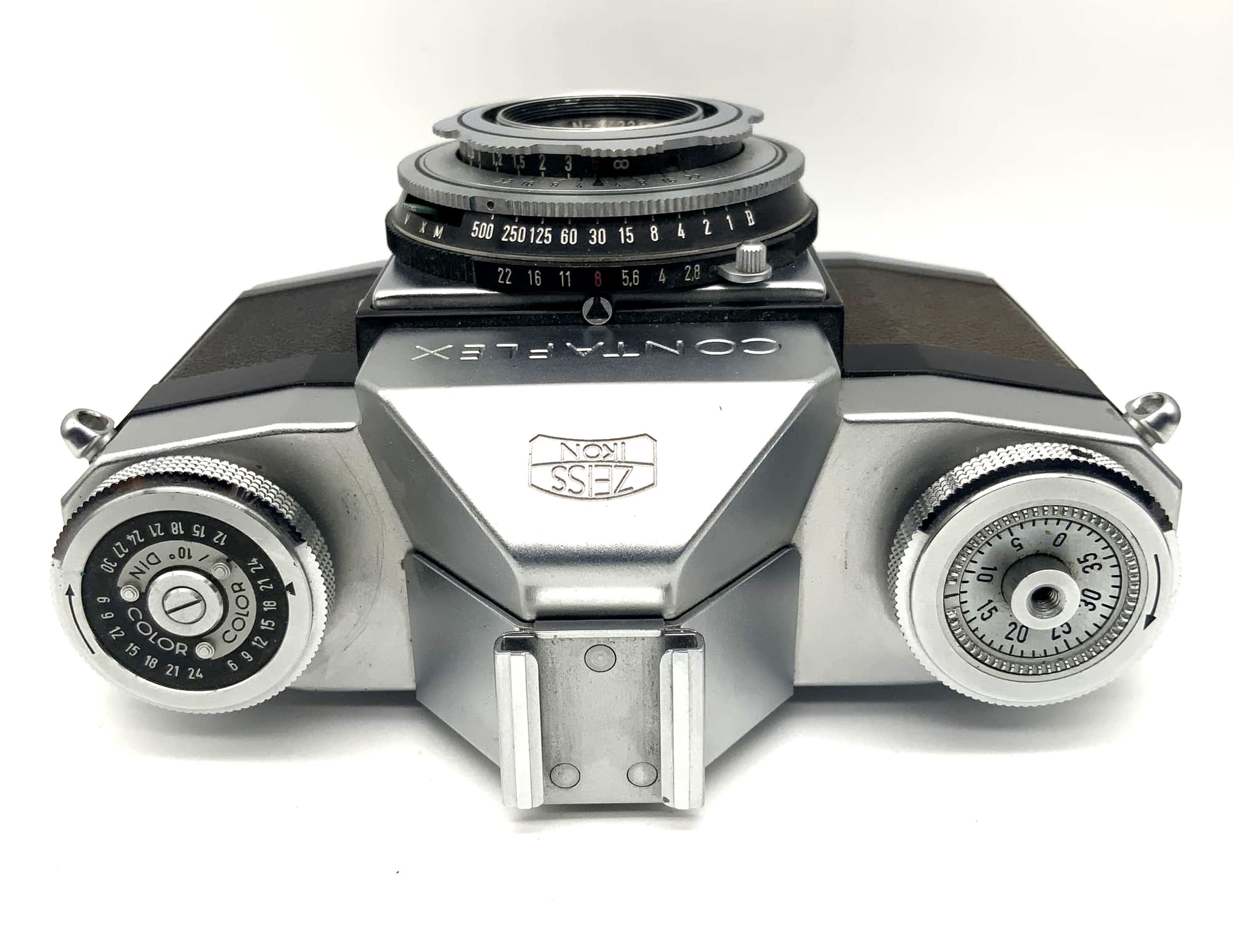 Boîtier Zeiss Ikon Contaflex 35 mm reflex argentique avec objectif Tessar 2.8/45 Synchro Compur