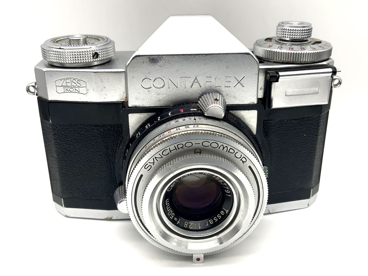 Boîtier Zeiss Ikon Contaflex 35 mm reflex argentique avec objectif Tessar 2.8/50 Synchro Compur