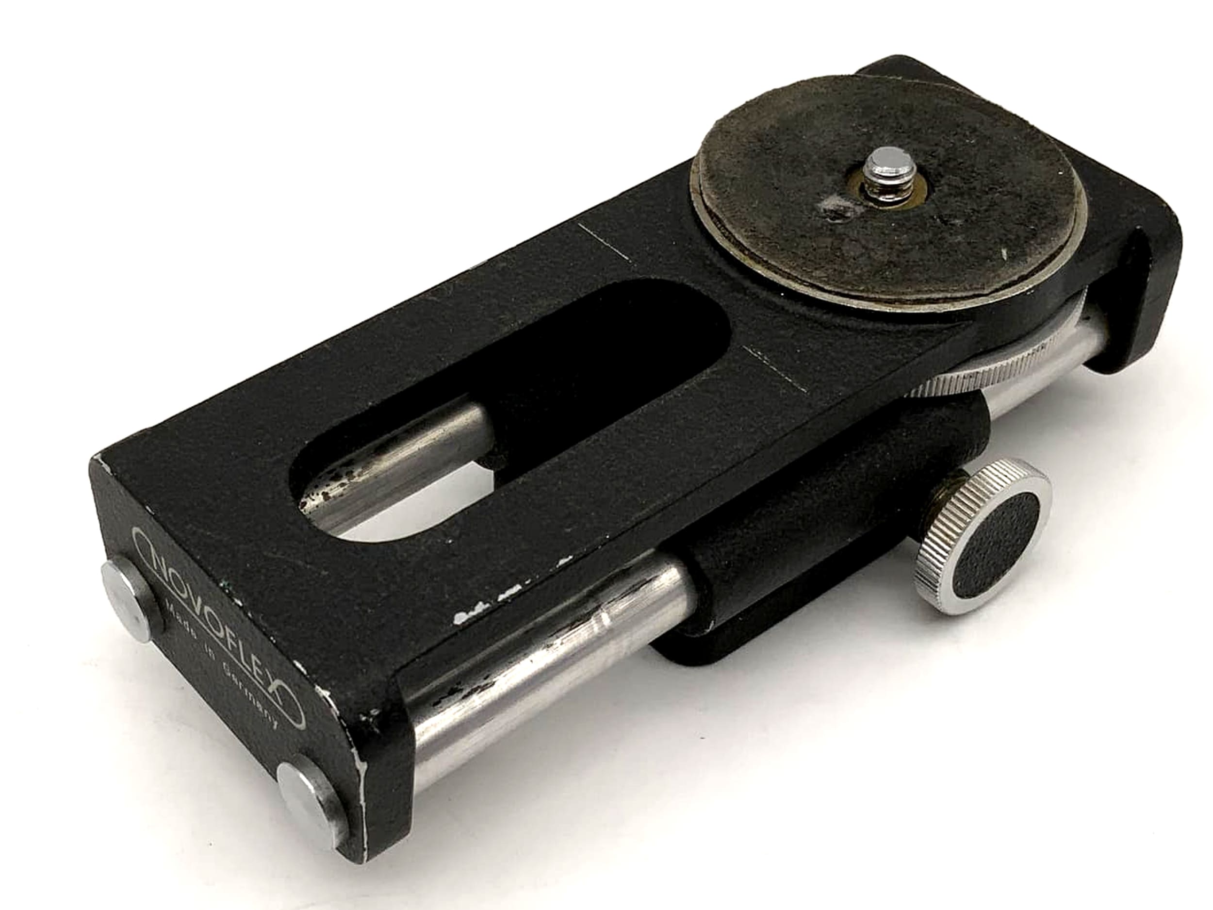 Rail de mise au point noir Novoflex Castel, support de mise au point macro dans son emballage d'origine