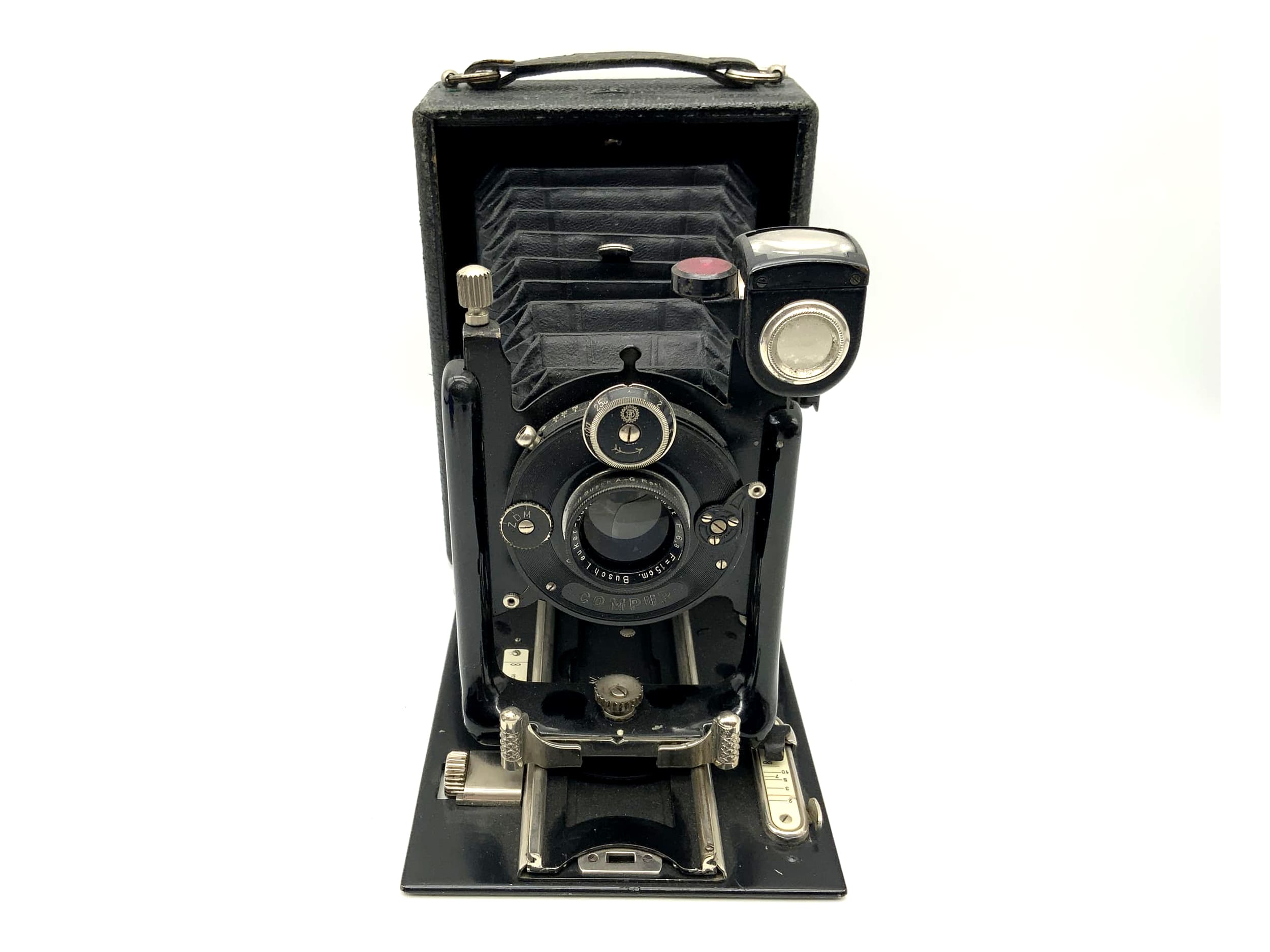 Appareil photo à plaques Emil Busch avec double anastigmat Leukar f/6.8 f/15cm Compur