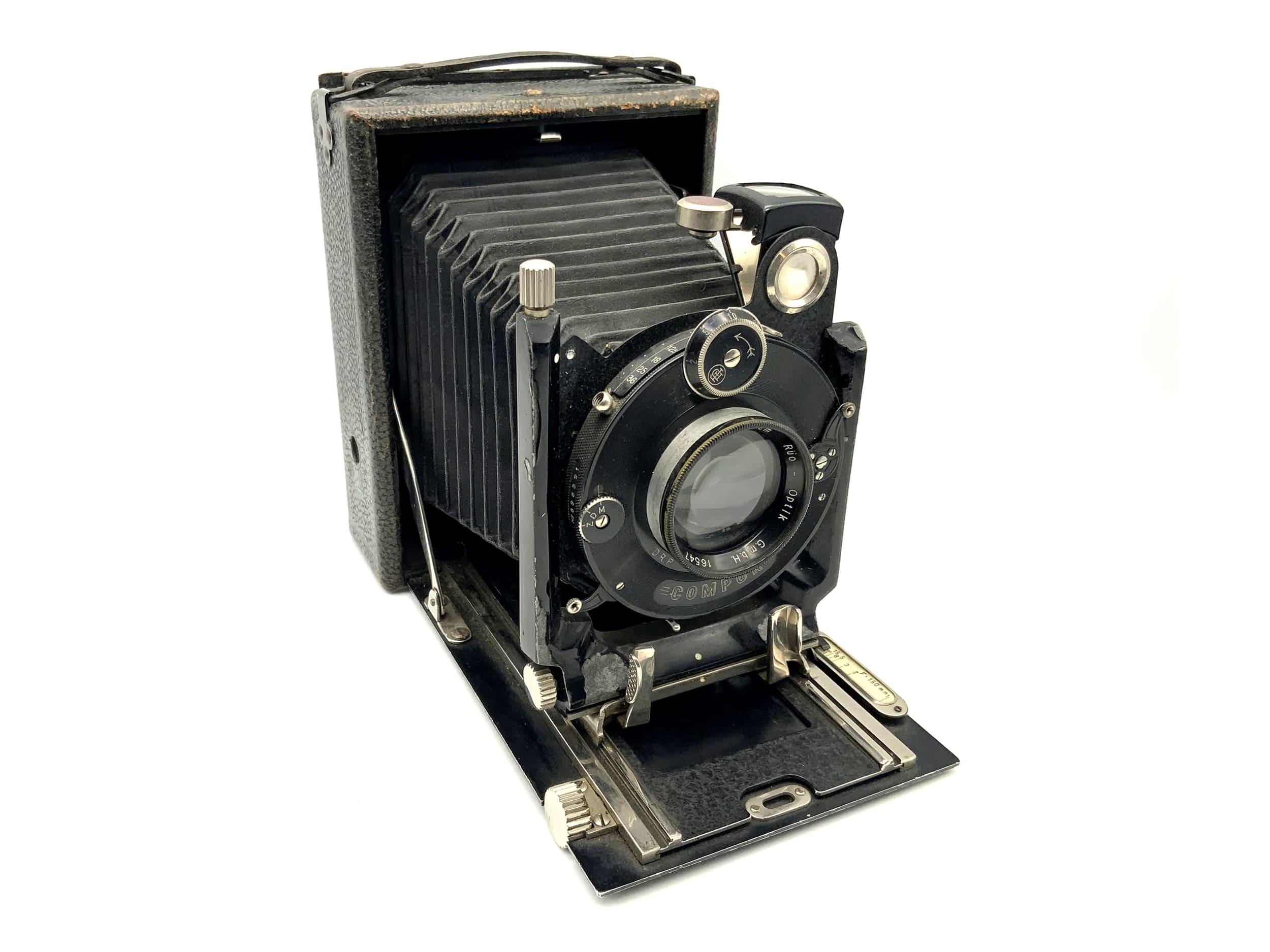Appareil photo à plaques Rüo Optik avec objectif Acomar 1:4.5 F=15cm Compur, appareil photo analogique