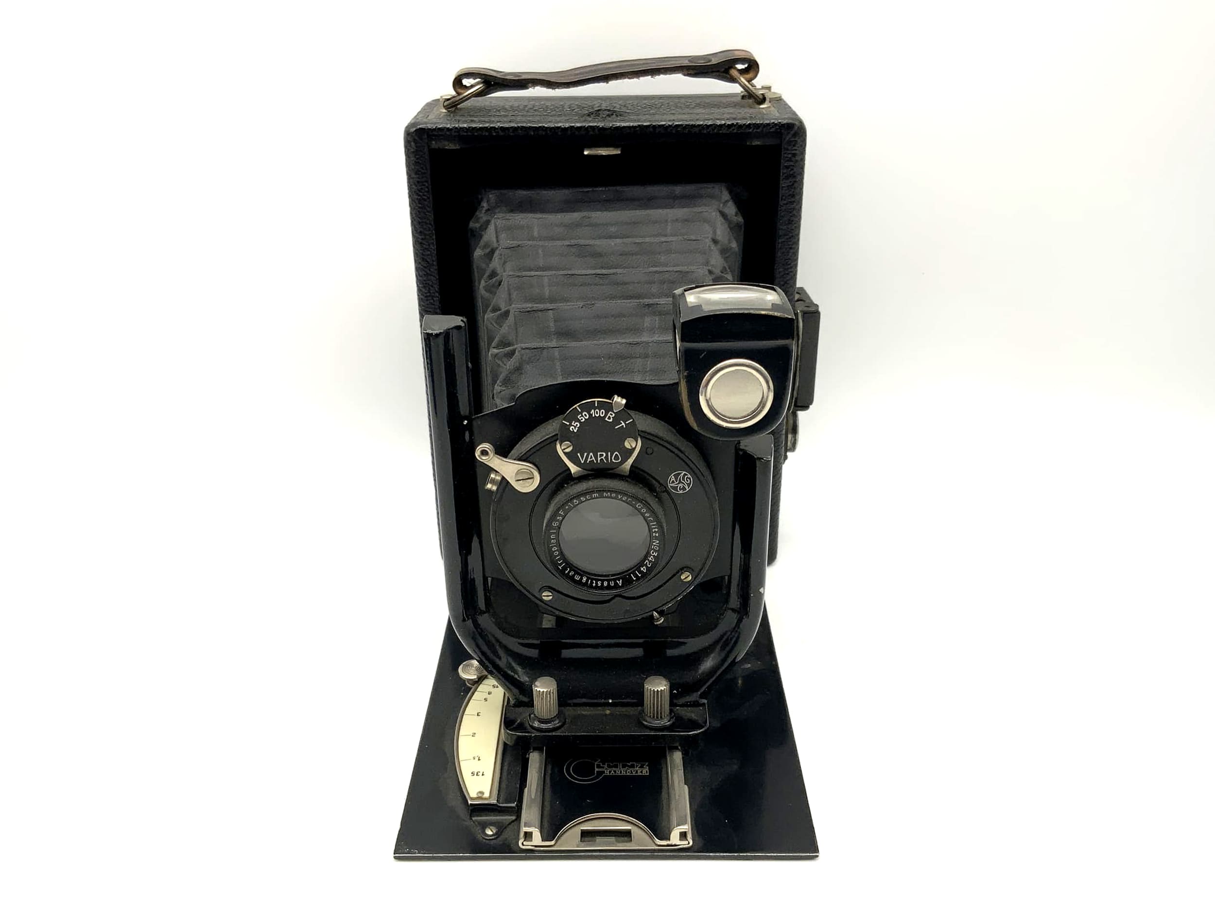 Appareil photo à plaques Glunz modèle 3 avec objectif Meyer Goerlitz Trioplan 1:6,3 F=13,5 cm Vario