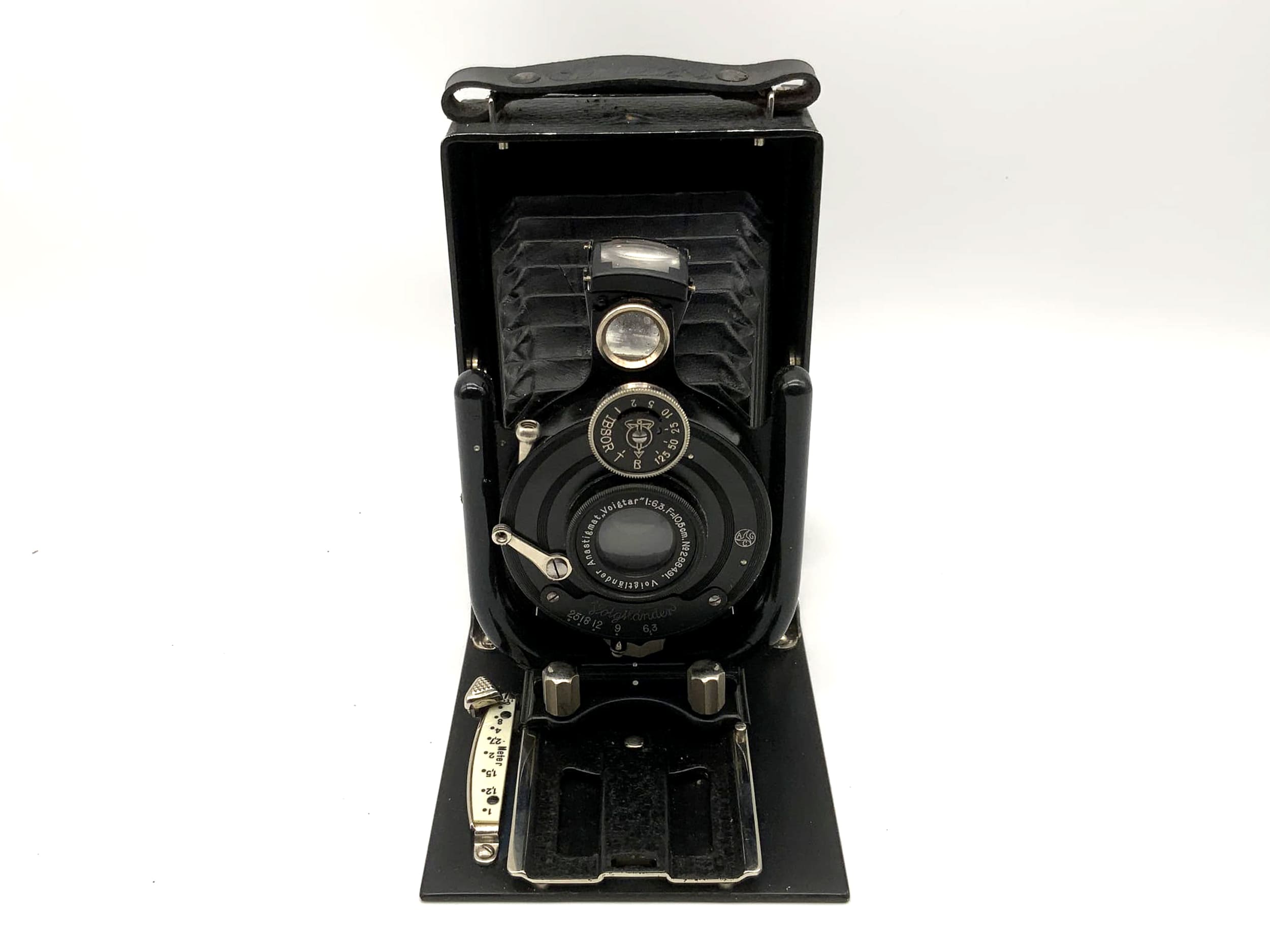 Caméra à plaque Voigtländer VAG avec caméra analogique Anastigmat Voigtar 1:6,3 F=10,5 cm