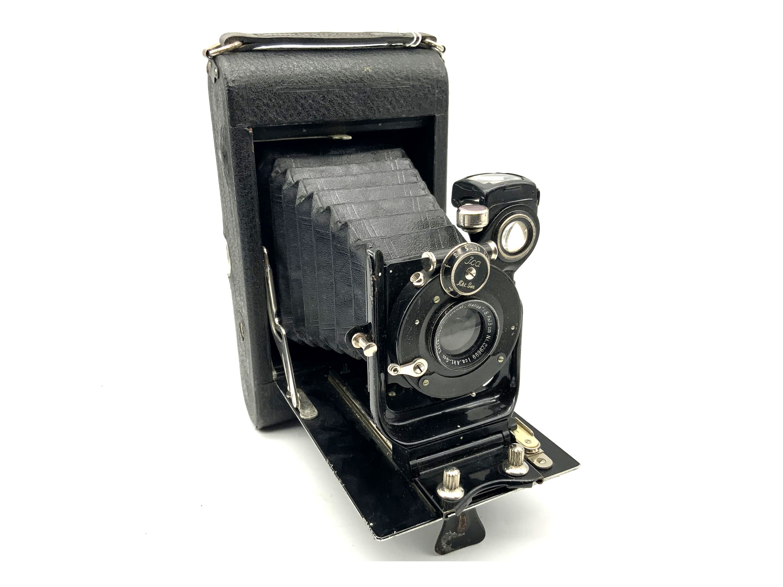 Appareil photo à plaques Ica Dresden avec objectif Extra Rapid Aplanat Helios 1:8 F=13 cm