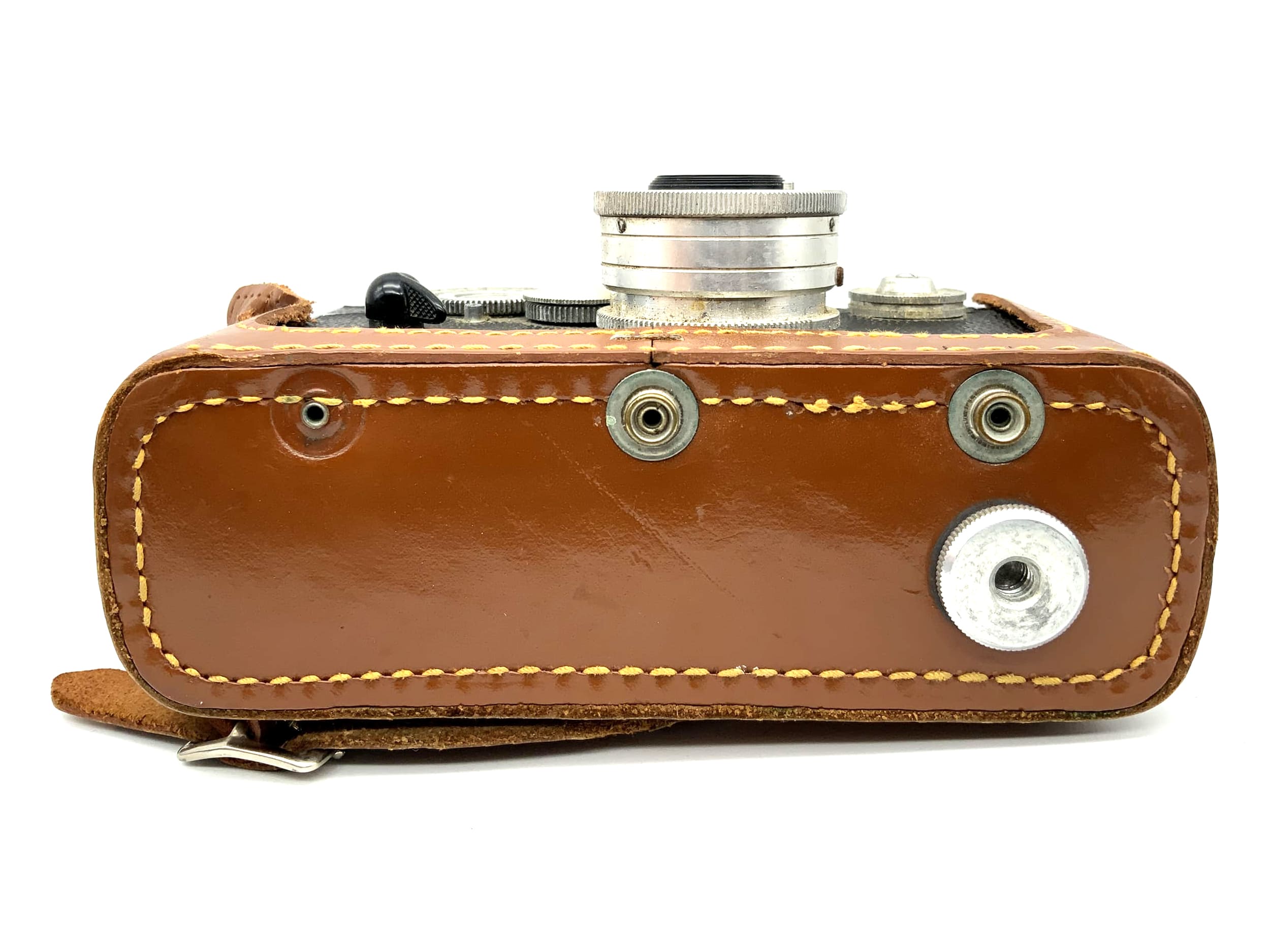 Appareil photo compact argentique Argus C-3 avec viseur et objectif Cintar f/3.5 50 mm, étui inclus.