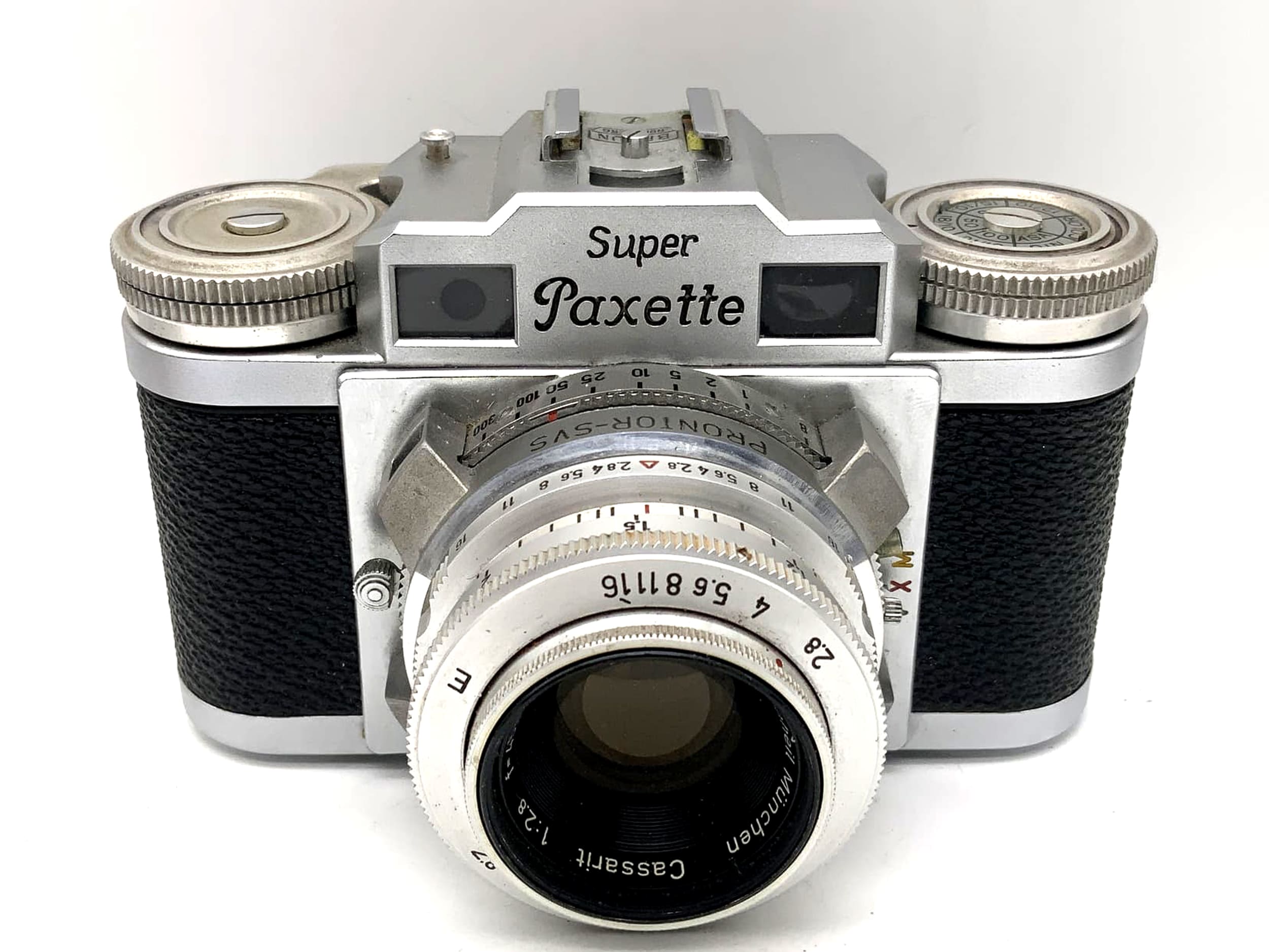 Appareil photo à visée directe Braun Super Paxette avec objectif Steinheil München Cassarit 1:2.8 f=45mm