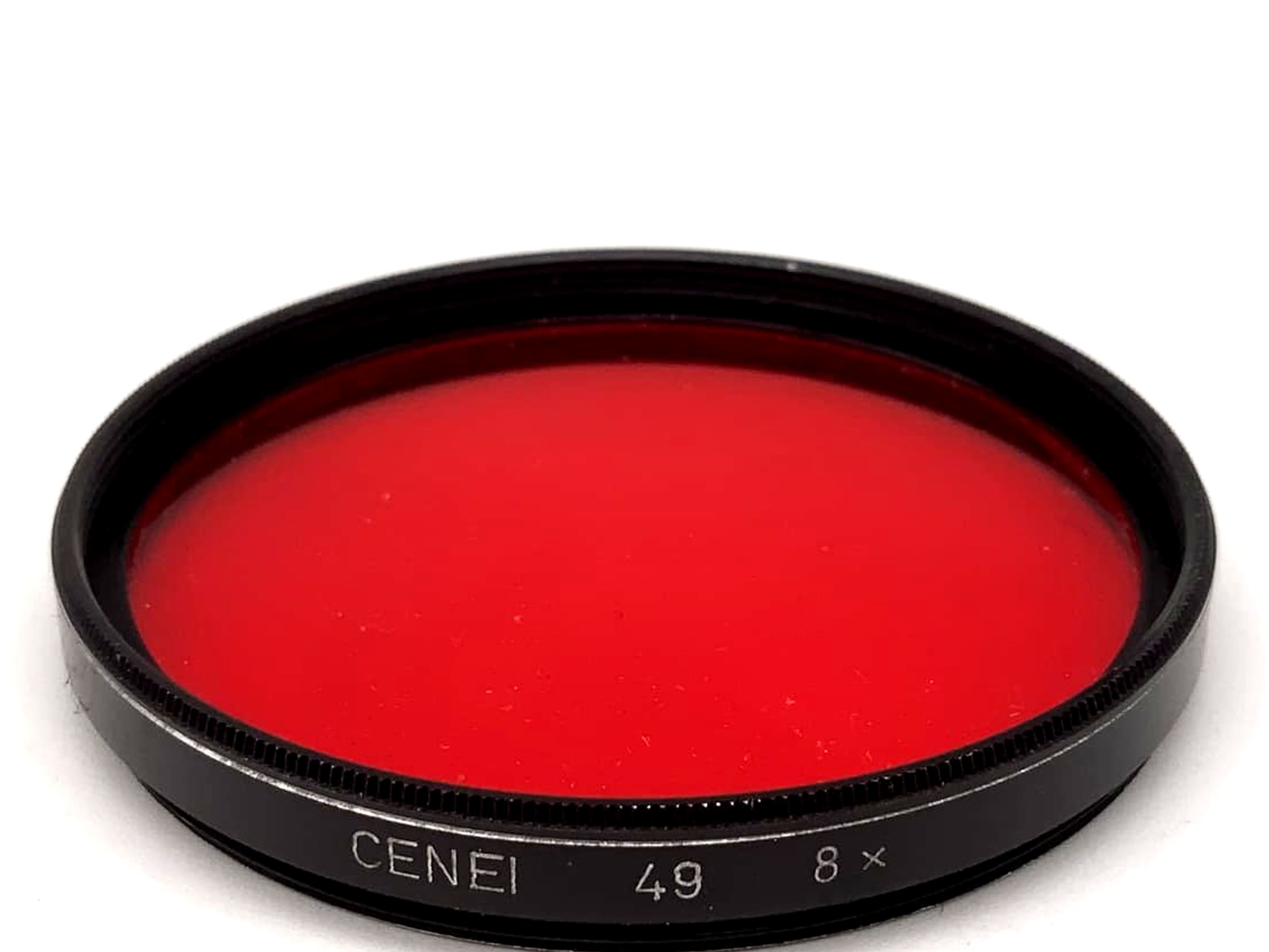 Filtre de couleur Cenei, filtre rouge, filtre 8x, filtre circulaire 49 mm, filetage M49
