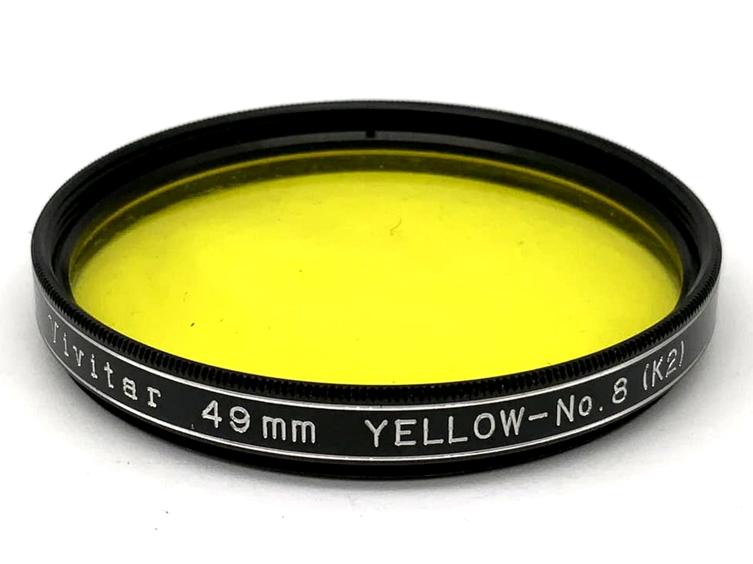 Filtre de couleur Vivitar jaune n° 8 (K2), filtre circulaire de 49 mm, filetage M49
