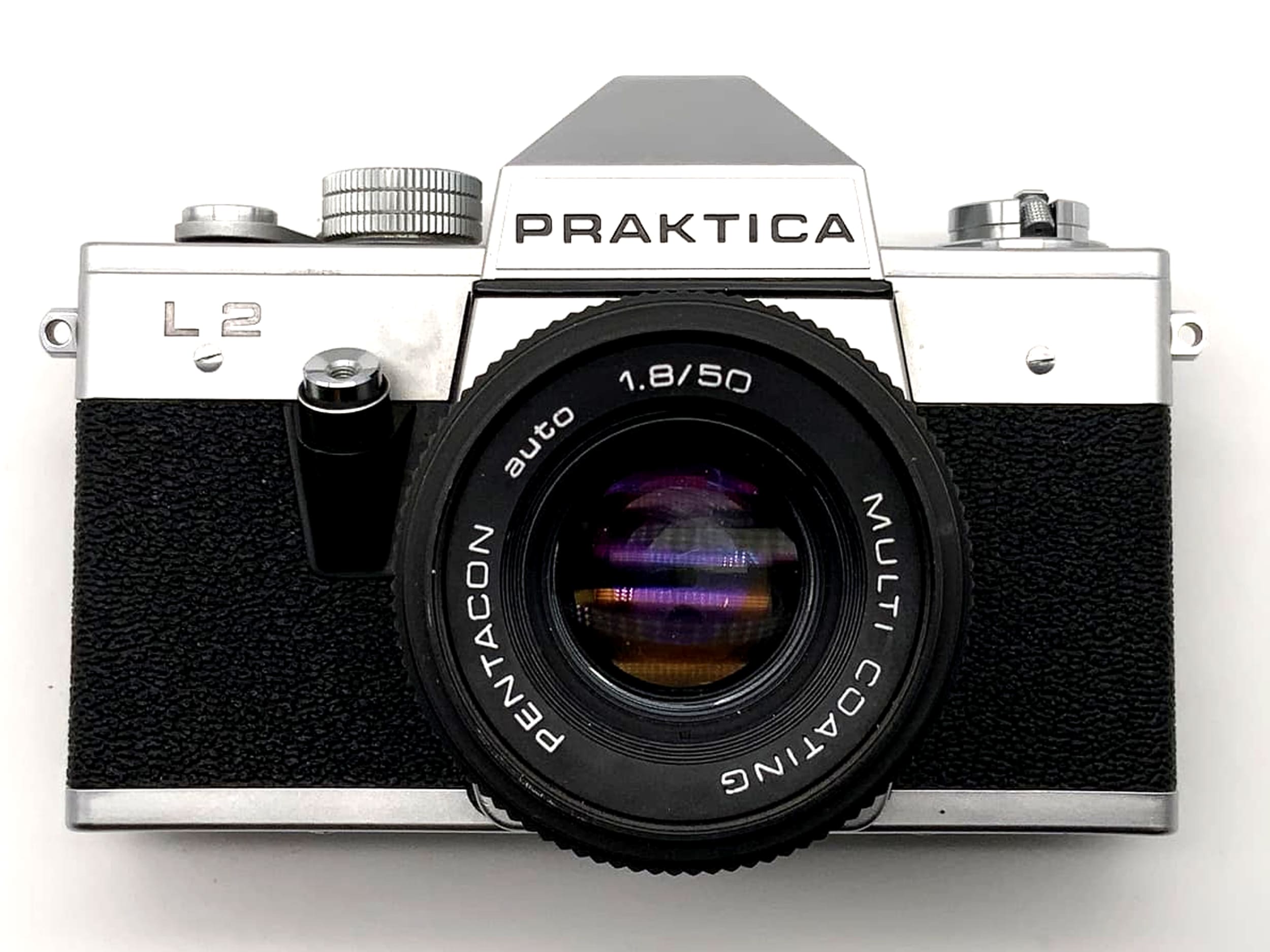 Pentacon Praktica L2 avec objectif 50 mm f/1.8, appareil photo reflex argentique 35 mm