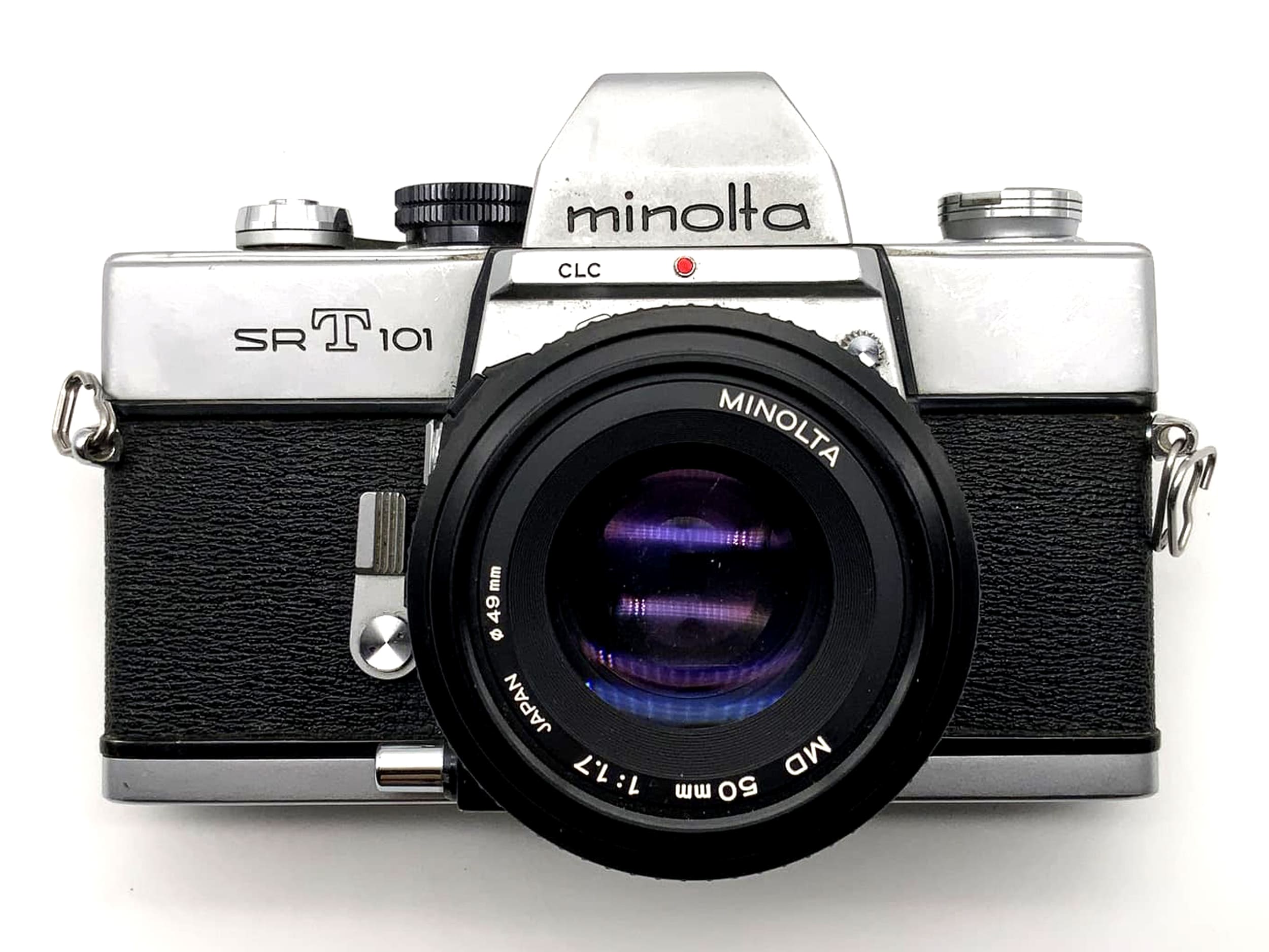 Minolta SRT 101 avec objectif Minolta MD 1.7 50 mm, appareil photo reflex argentique 35 mm.