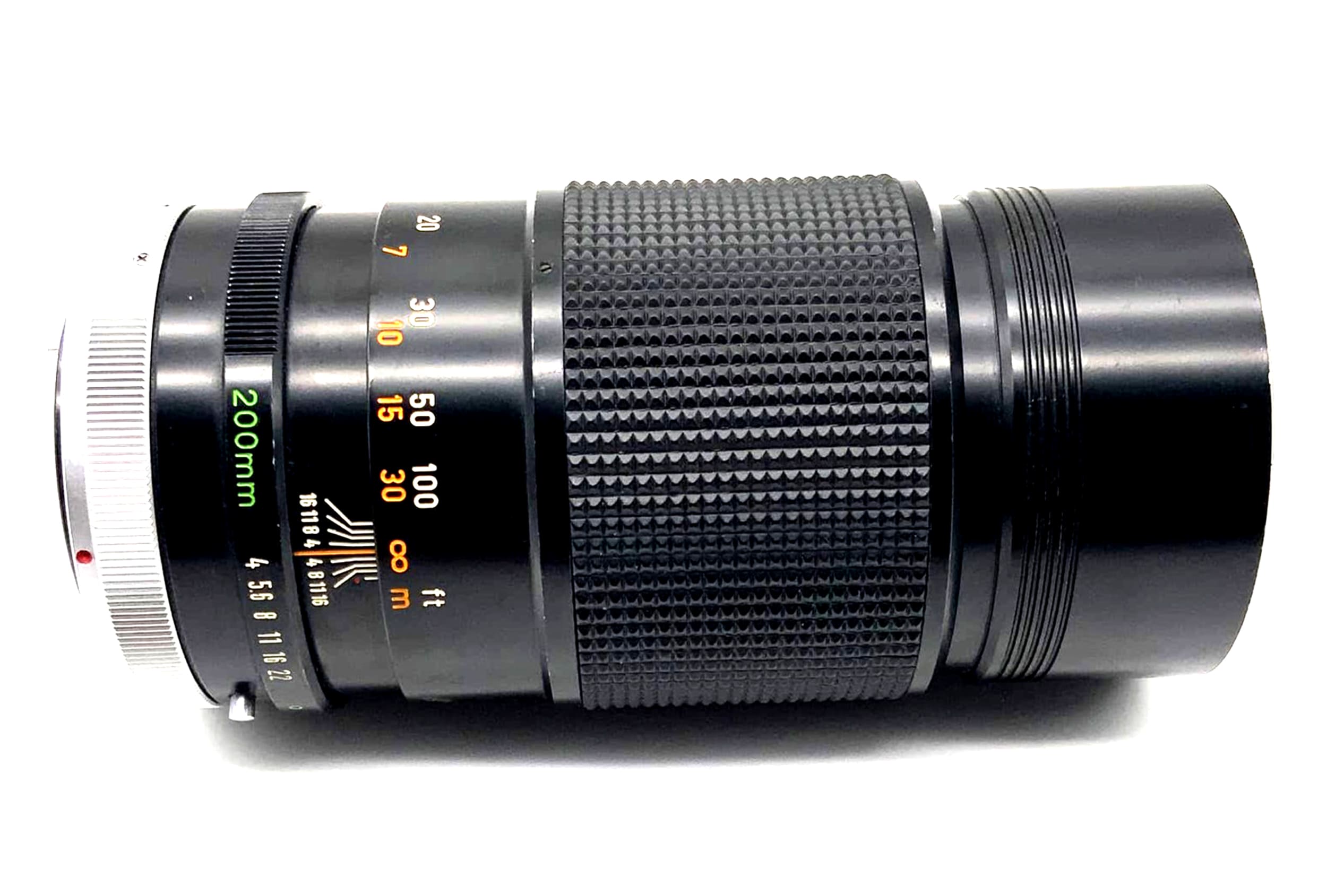 Objectif zoom Canon FD 200 mm 1:4 SSC, téléobjectif analogique